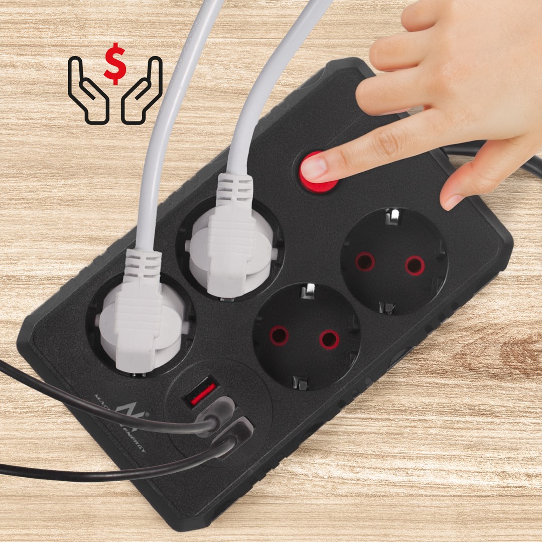 Produžni kabel MACLEAN POWER STRIP 4 SOCKETS 3 USB PORTS MCE392 B-10