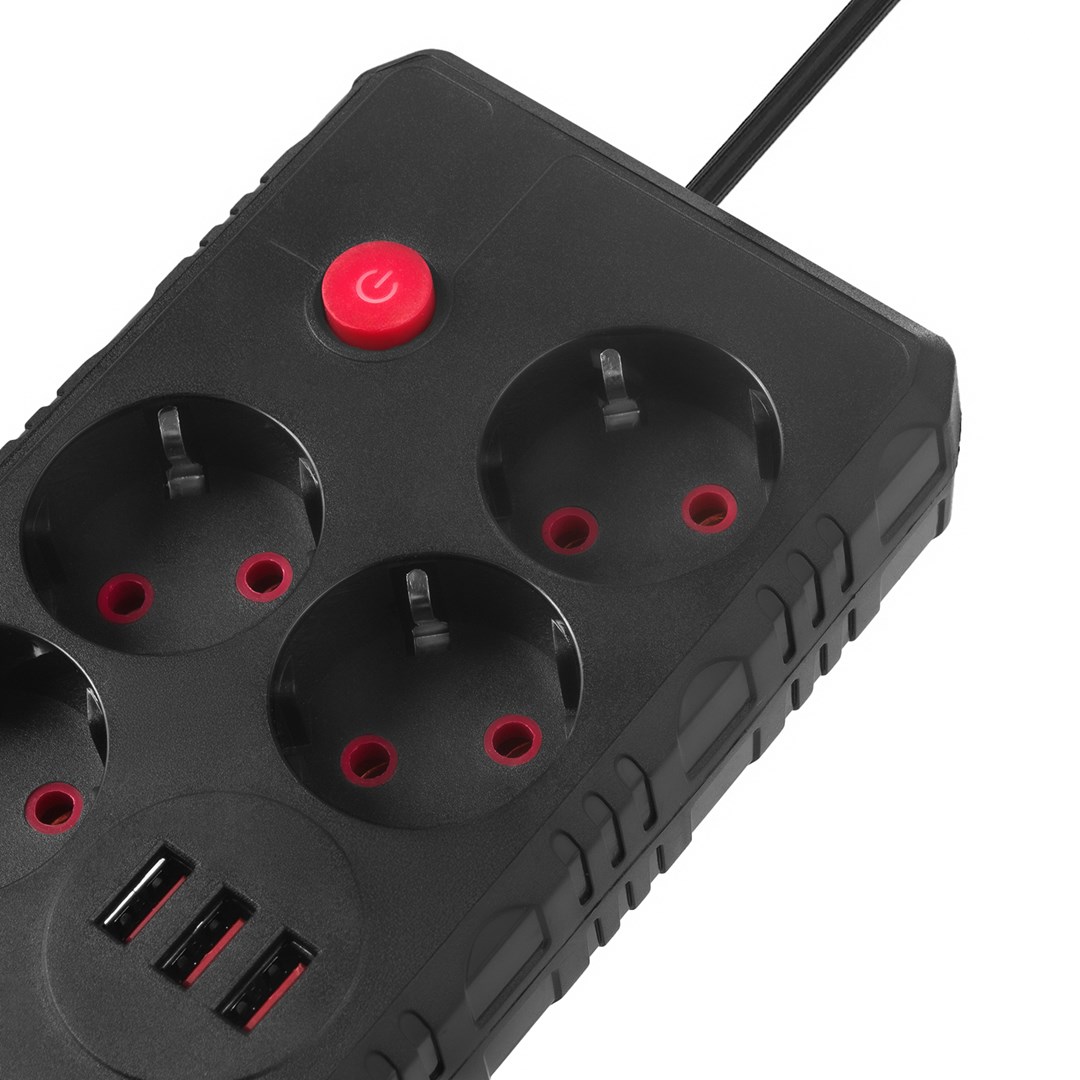 Produžni kabel MACLEAN POWER STRIP 4 SOCKETS 3 USB PORTS MCE392 B-5