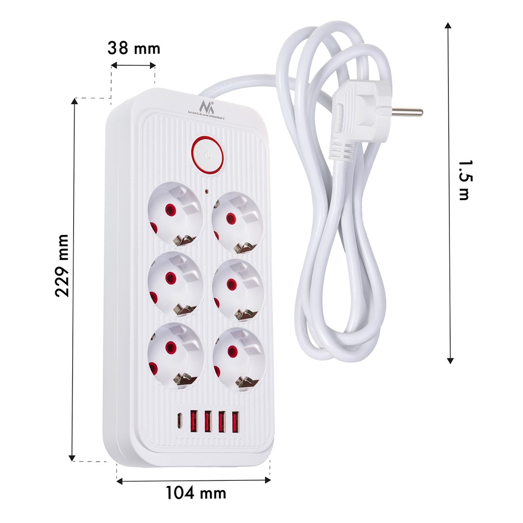 Produžni kabel MACLEAN MCE389 W 6 utičnica-4