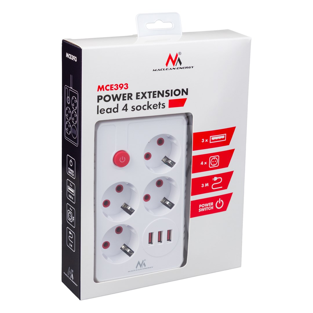 Produžni kabel MACLEAN POWER STRIP MCE393 W 4 utičnice-4