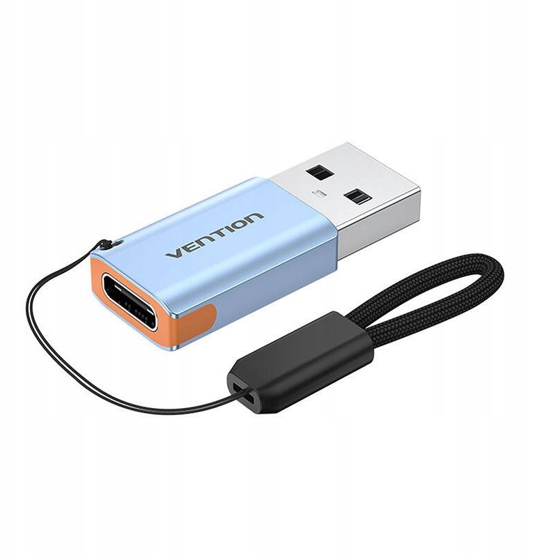 Adapter USB 3.1 Vention USB-A do USB-C ze smyczą stop aluminium-0