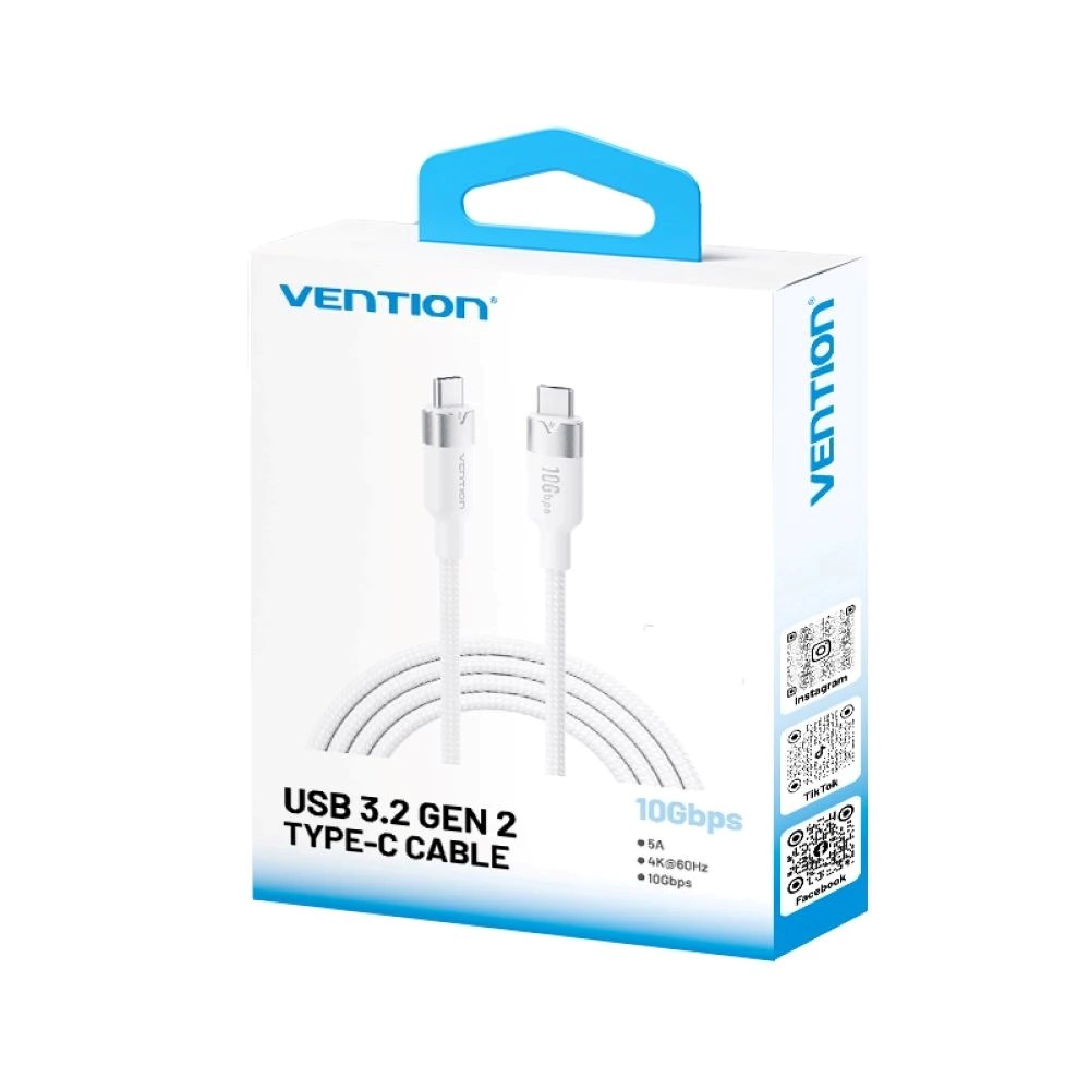 Kabel VENTION Vention USB 3.2 5A 10Gbps 1m WH USB-C to C-3
