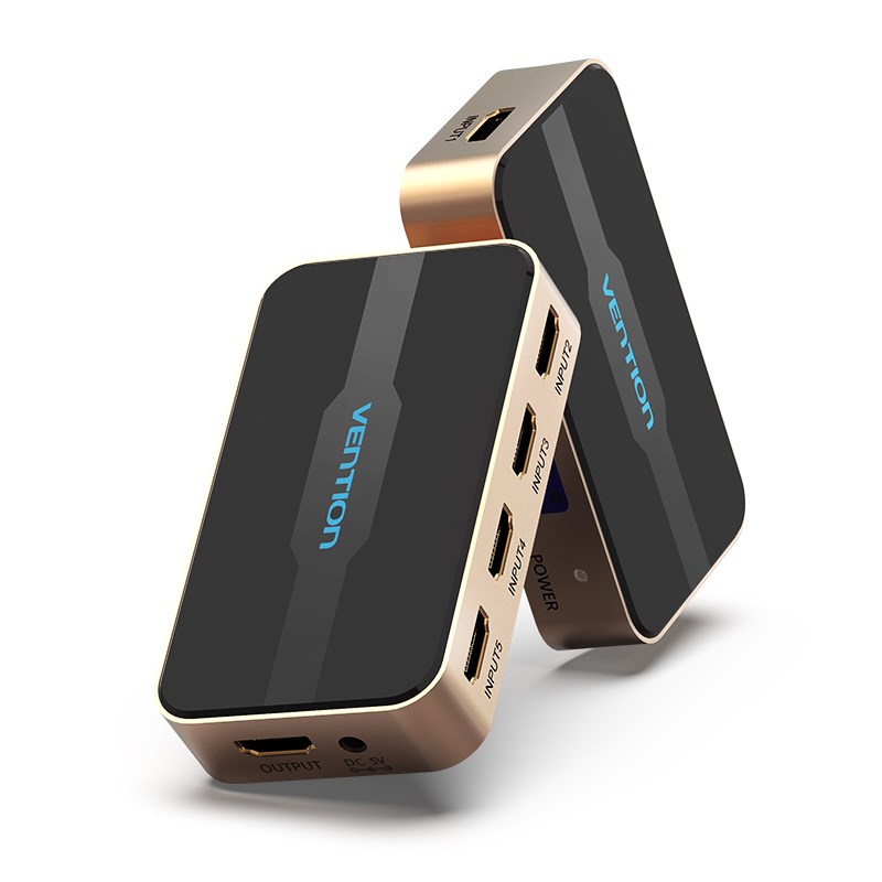 Switcher VENTION 5 In 1 Out HDMI Black