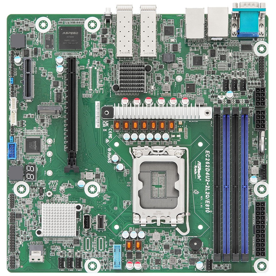 Mainboard ASROCK EC262D4U2-2L2Q/E810 micro-ATX Sockel 1700 DDR5-only Single
