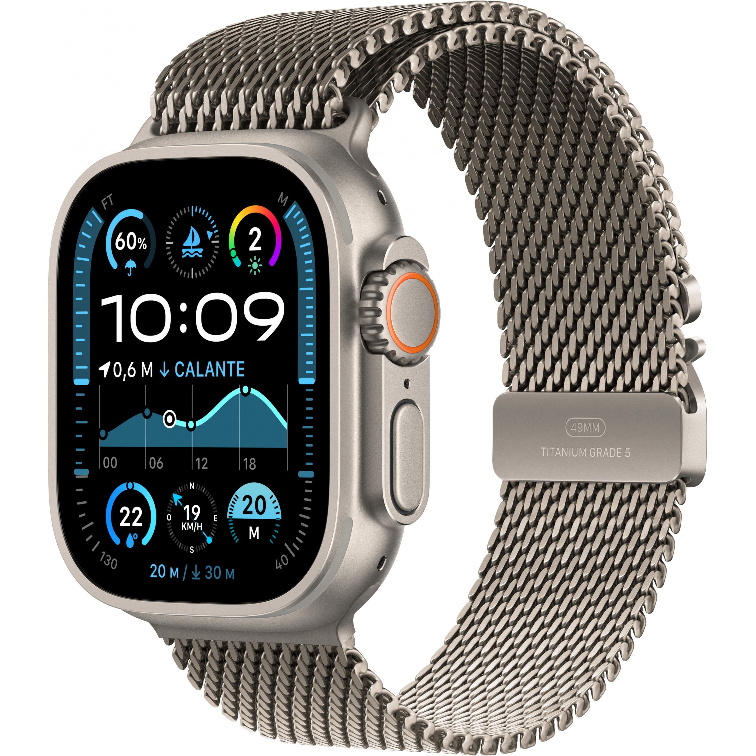Pametni sat APPLE Watch Ultra 2 GPS + Cellular 49mm Natural Titanium Case with Natural Titanium Milanese Loop - S