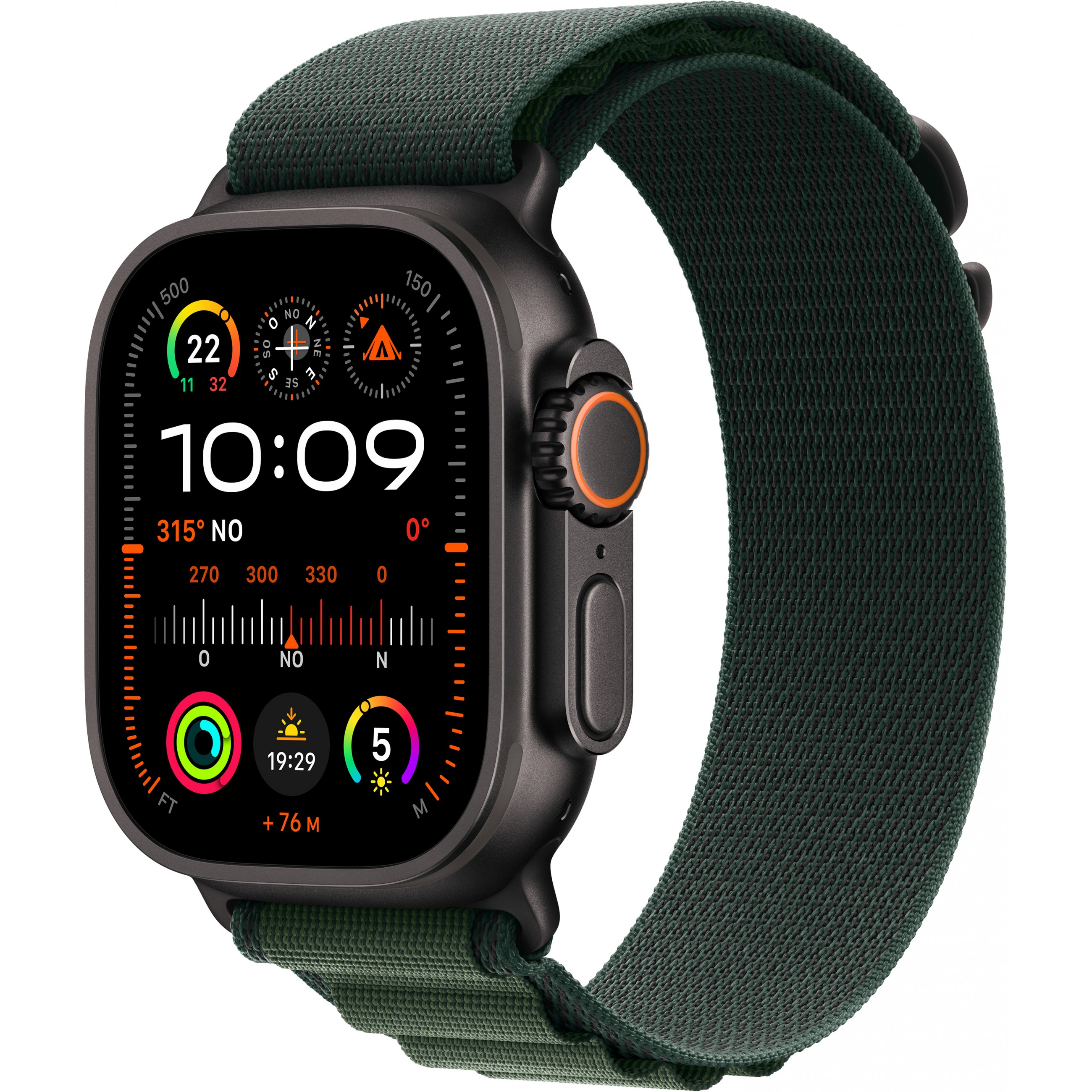 Pametni sat APPLE Watch Ultra 2 GPS + Cellular 49mm Crno Titanijumsko Kućište s Tamnozelenom Alpinskom Trakom - Srednja