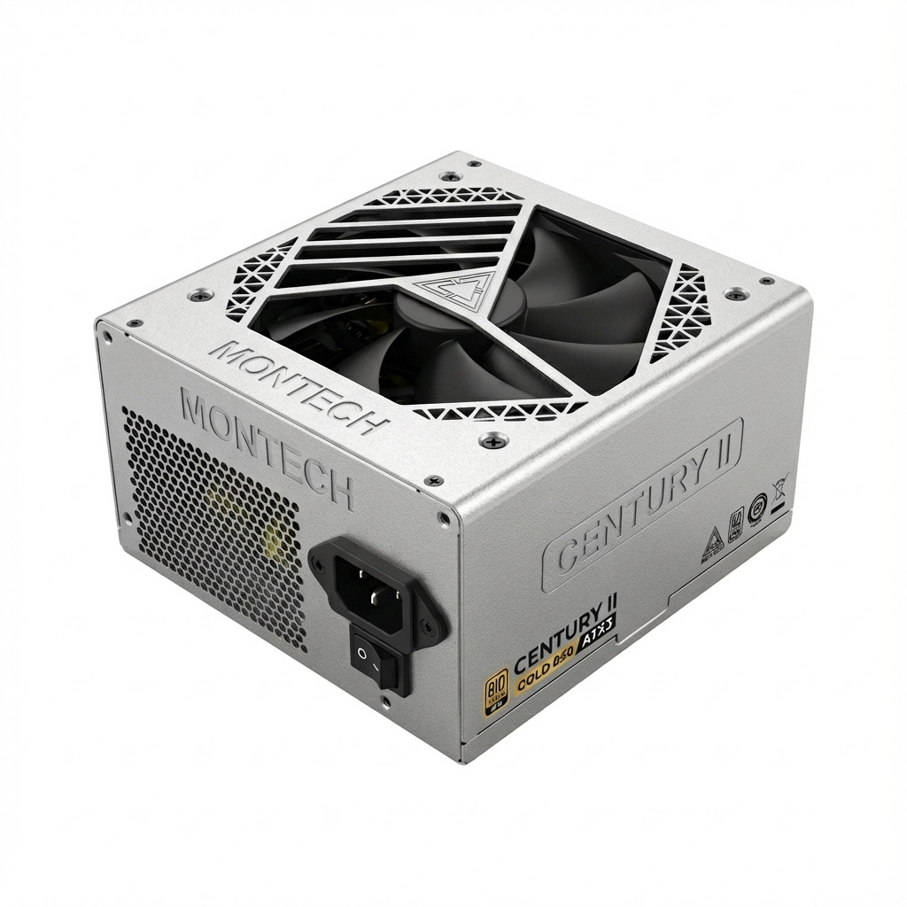 Napajanje MONTECH CENTURY II 850 850W (silber, 1x 12-Pin High Power GPU, 4x PCIe, Kabelmanagement)-0
