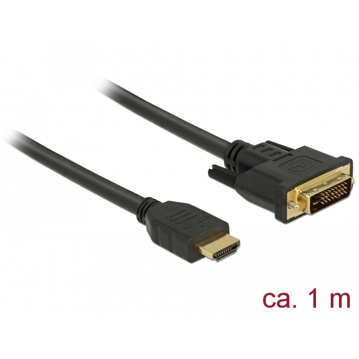 Kabel DELOCK HDMI zu DVI 24+1 1 m-0