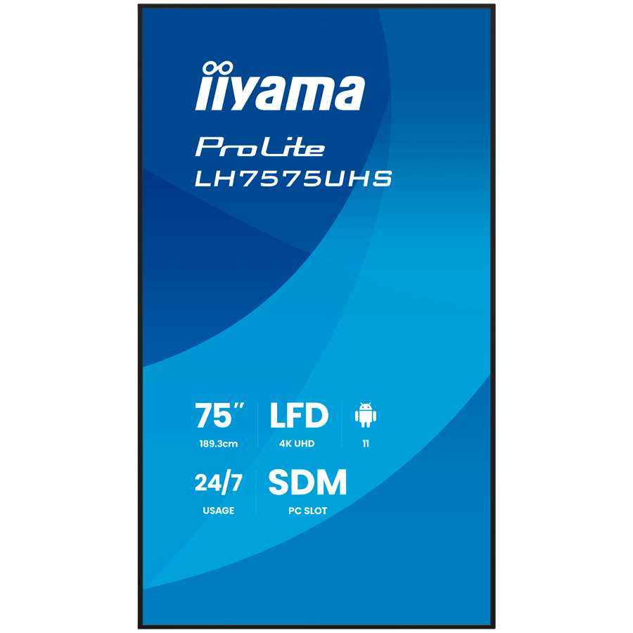 TV IIYAMA LH7575UHS-B2AG 189.3cm(75") 169 4K UHD-19