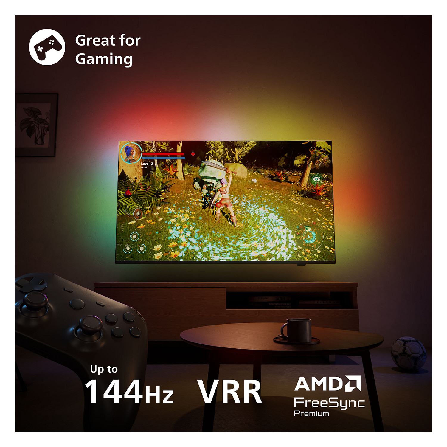 TV PHILIPS miniLED 85MLED910/12 TitanOS (215 cm, 4K UHD Ambilight, HDR10+, Dolby Atmos, Smart TV)-21