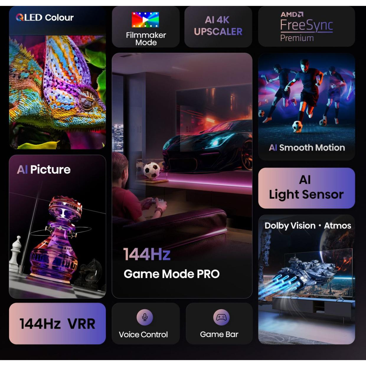 TV HISENSE QLED 75E77Q PRO VIDAA U7.6 (189 cm, 4K UHD, Dolby Vision IQ, HDR10+, Dolby Atmos, Smart TV)-4