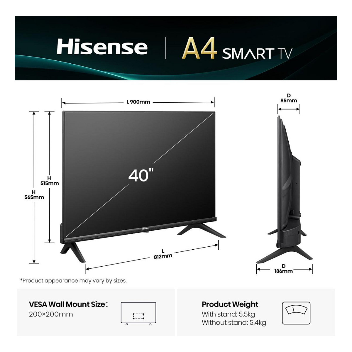 TV HISENSE LED 40A4Q VIDAA U6 (101 cm, Full HD, 60Hz, DTS Virtual:X, Smart TV)-19