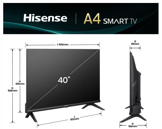 TV HISENSE LED 40A4Q VIDAA U6 (101 cm, Full HD, 60Hz, DTS Virtual:X, Smart TV)-2