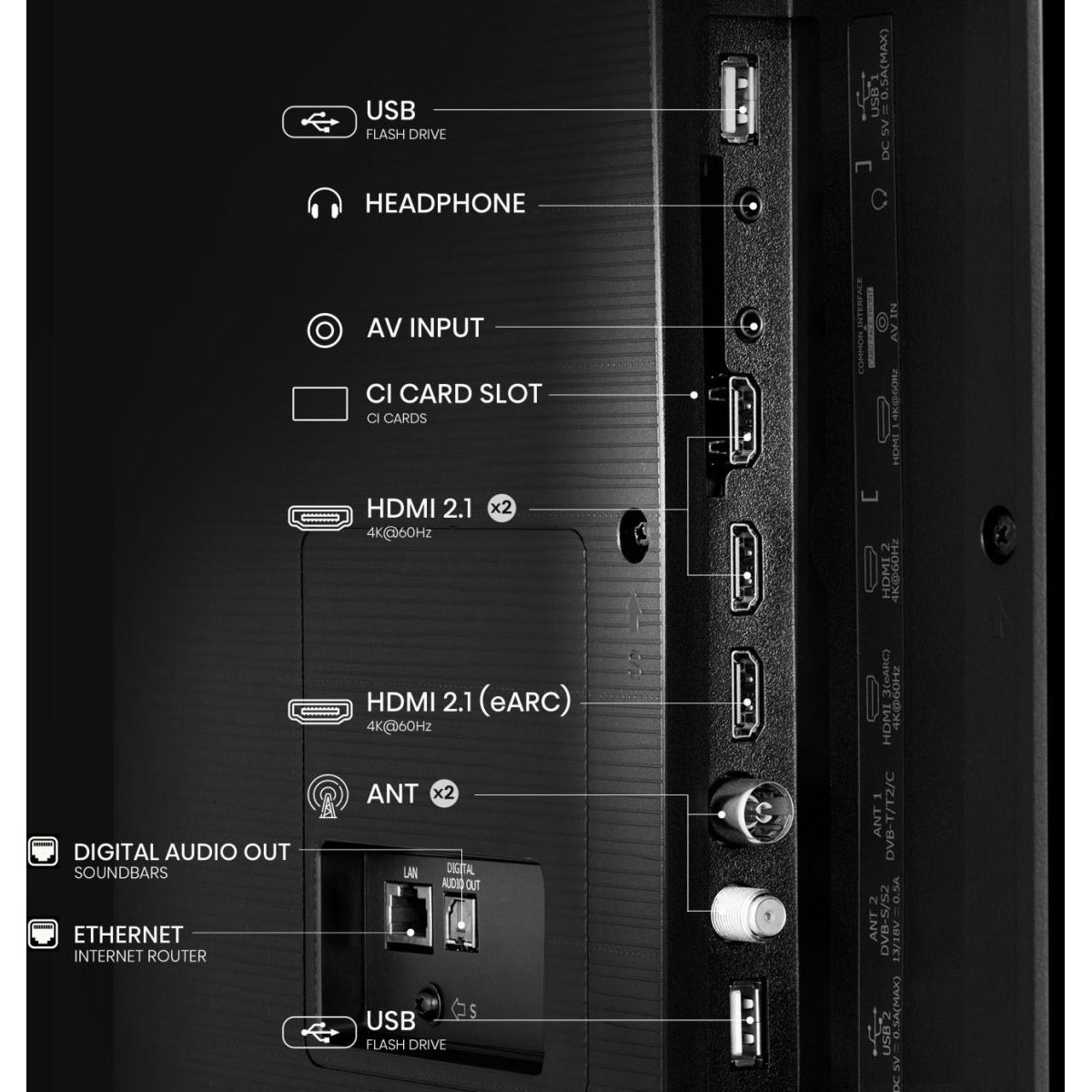 TV HISENSE QLED 65E77Q Vidaa U7.6 (164 cm, 4K UHD, HDR10+, Dolby Atmos, Smart TV)-2