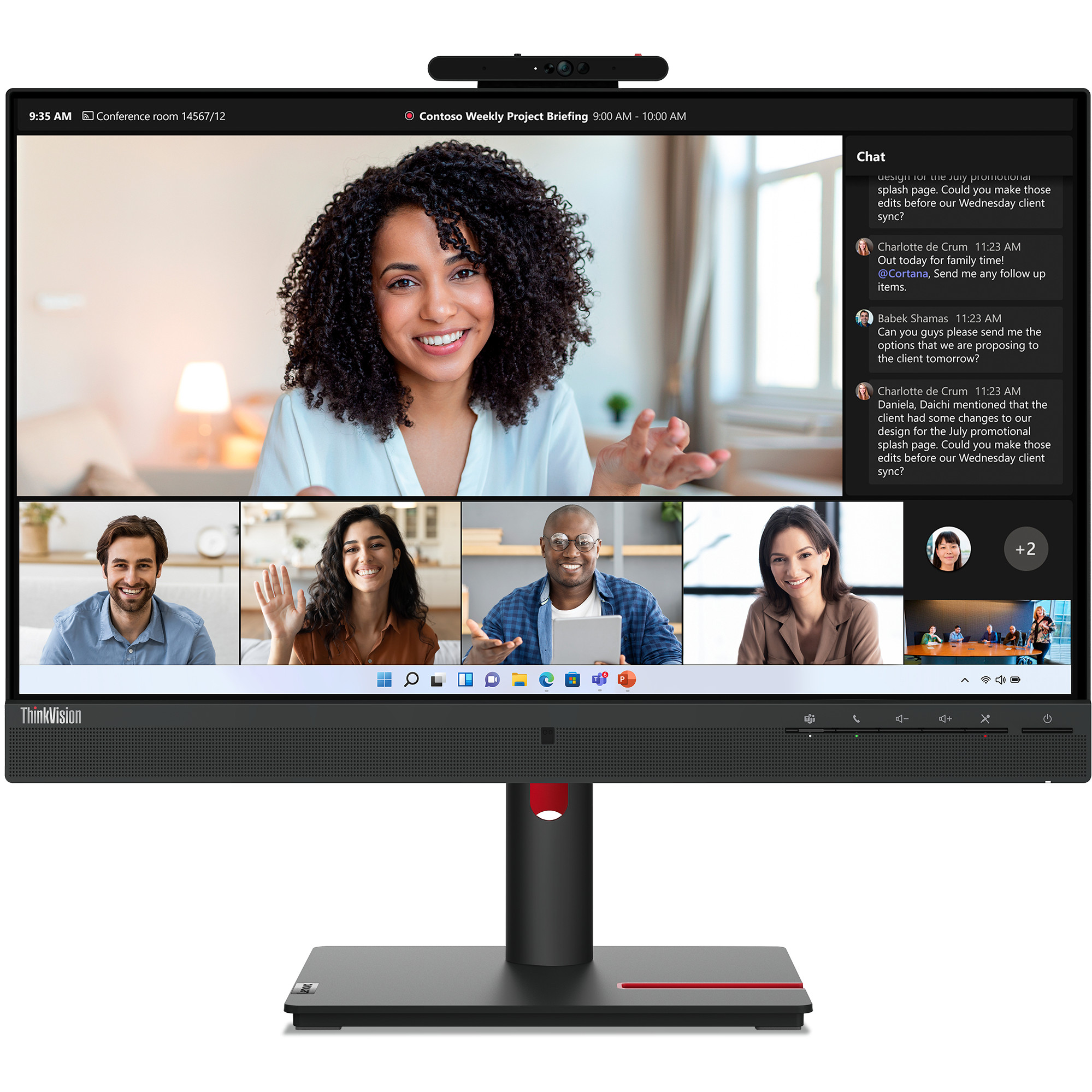 Monitor LENOVO ThinkVision T24mv-30 24" (1920x1080, FHD, IPS, 75Hz, 4ms, HDMI, DP, USB-C, zvučnik, crna)