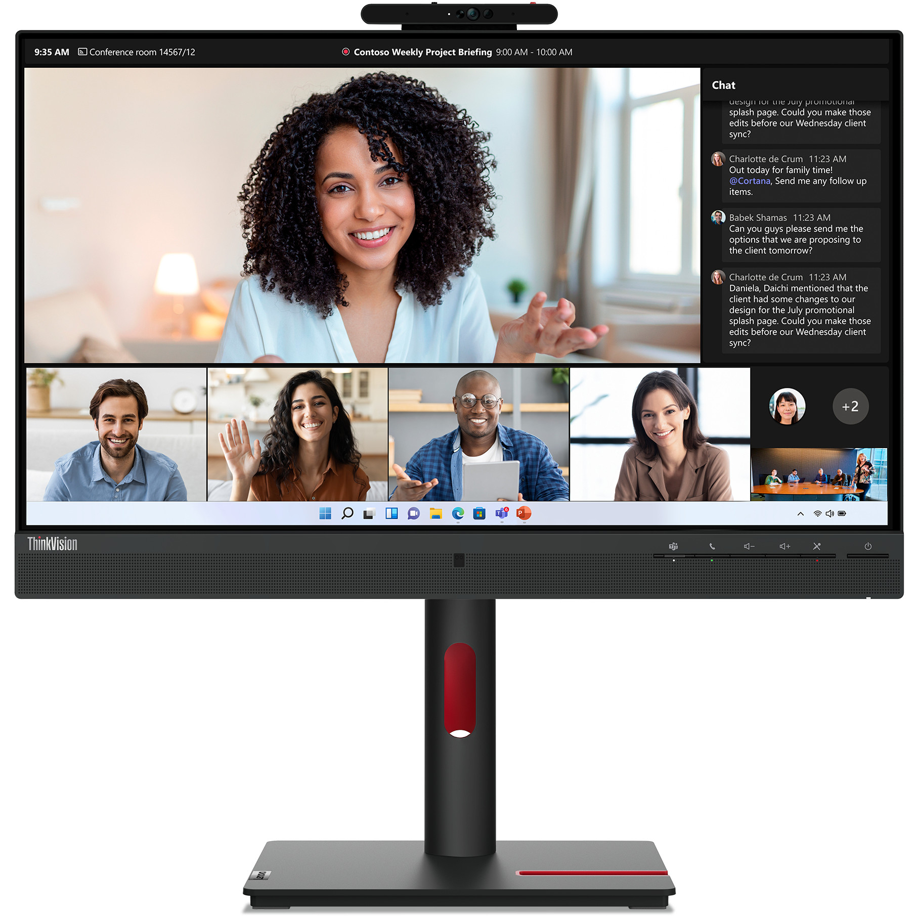 Monitor LENOVO ThinkVision T24mv-30 24" (1920x1080, FHD, IPS, 75Hz, 4ms, HDMI, DP, USB-C, zvučnik, crna)-1