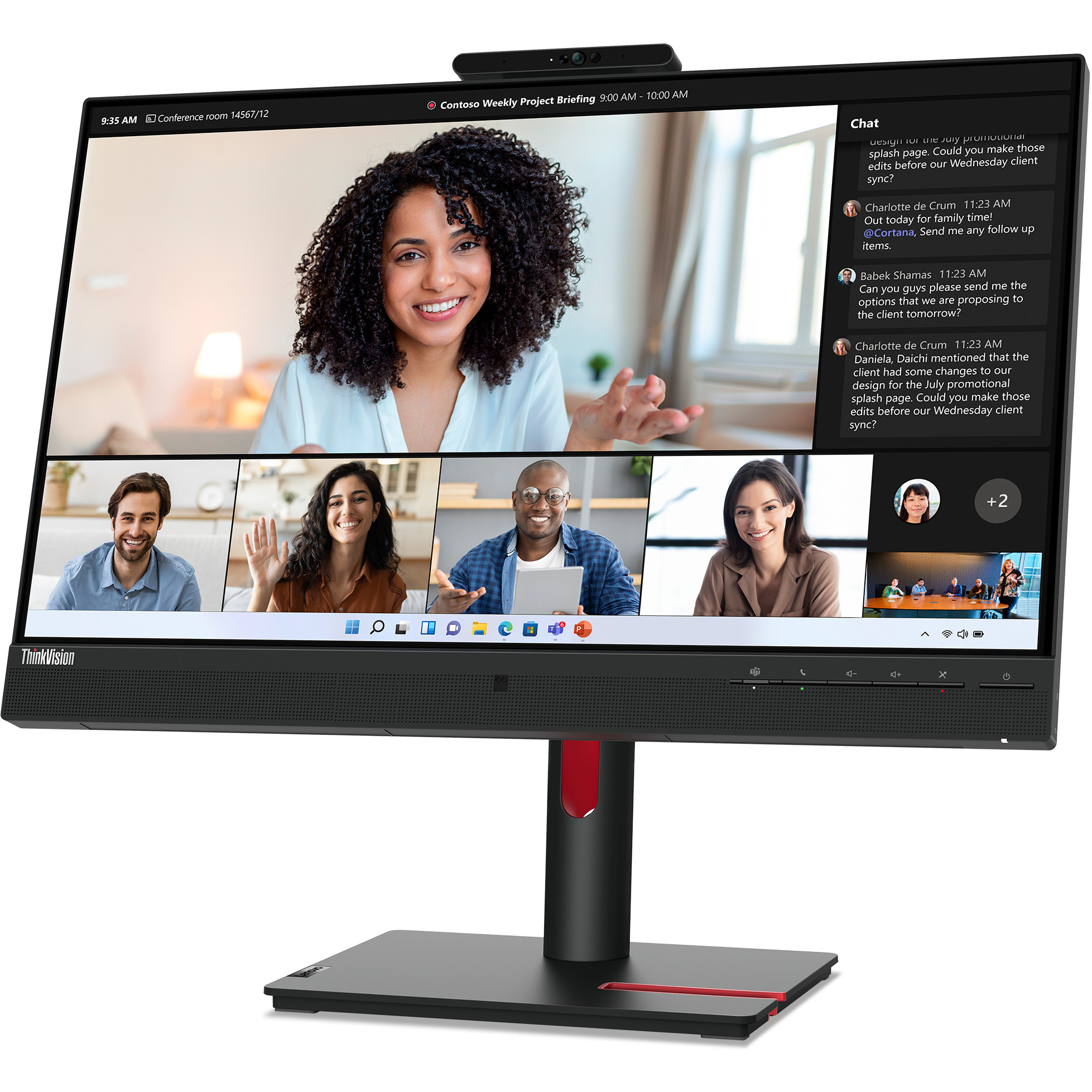 Monitor LENOVO ThinkVision T24mv-30 24" (1920x1080, FHD, IPS, 75Hz, 4ms, HDMI, DP, USB-C, zvučnik, crna)-11