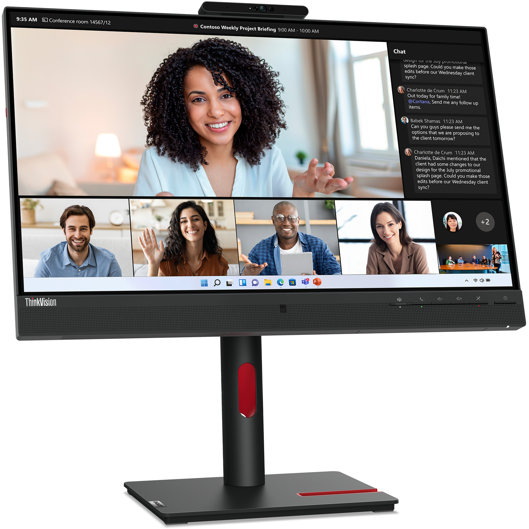 Monitor LENOVO ThinkVision T24mv-30 24" (1920x1080, FHD, IPS, 75Hz, 4ms, HDMI, DP, USB-C, zvučnik, crna)-12