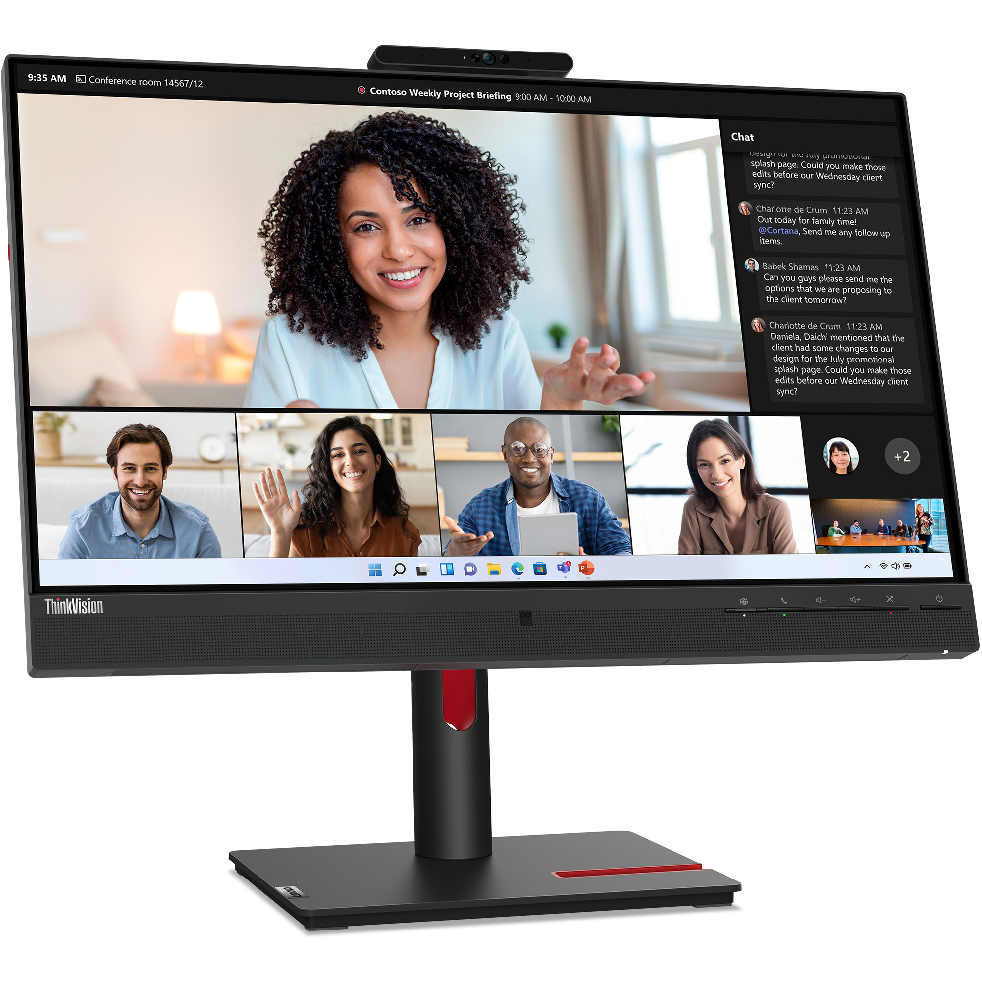 Monitor LENOVO ThinkVision T24mv-30 24" (1920x1080, FHD, IPS, 75Hz, 4ms, HDMI, DP, USB-C, zvučnik, crna)-13