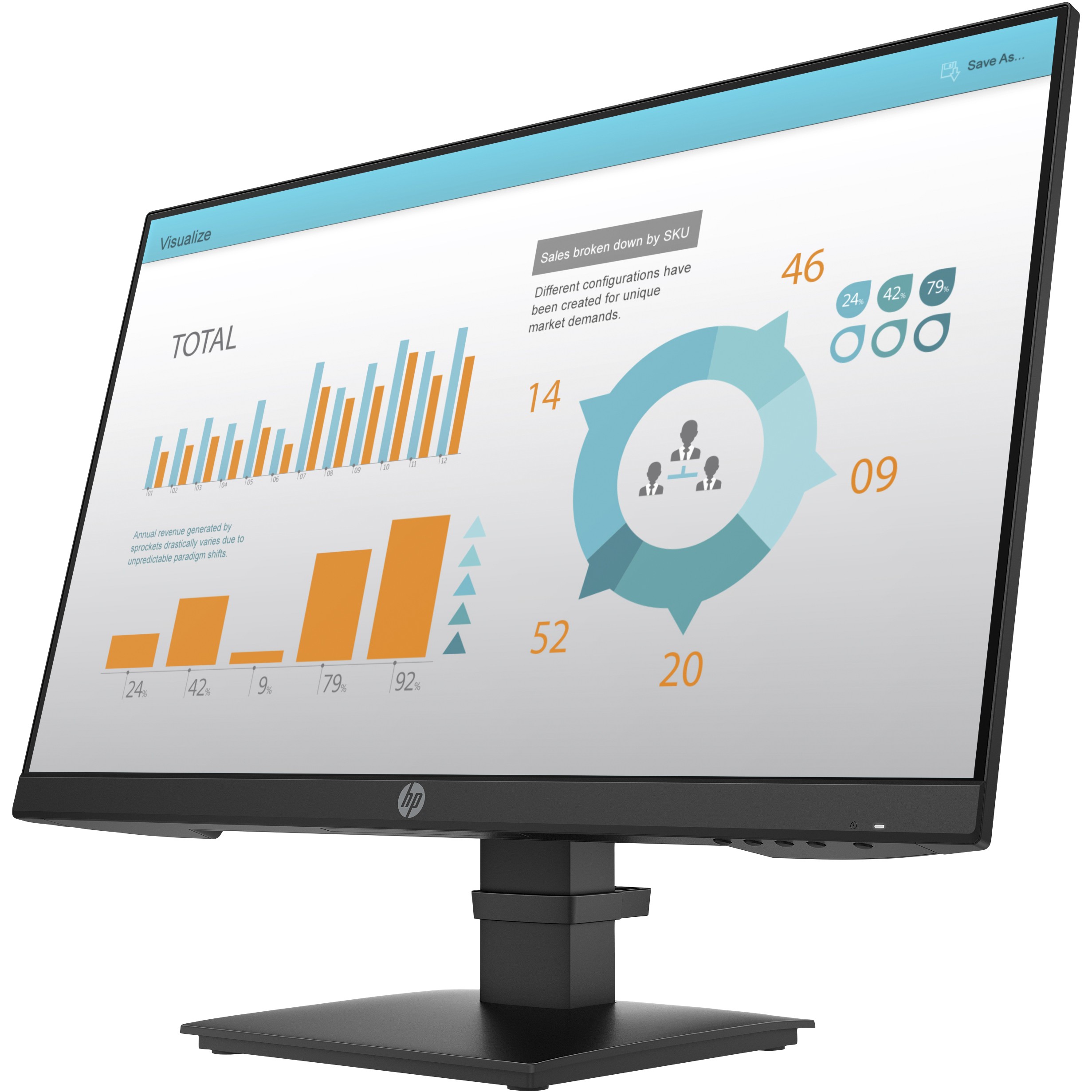 Monitor HP P24 G4 (60,5cm/23,8'', 1920x1080, 5ms, HDMI, DisplayPort, VGA, VESA)-1