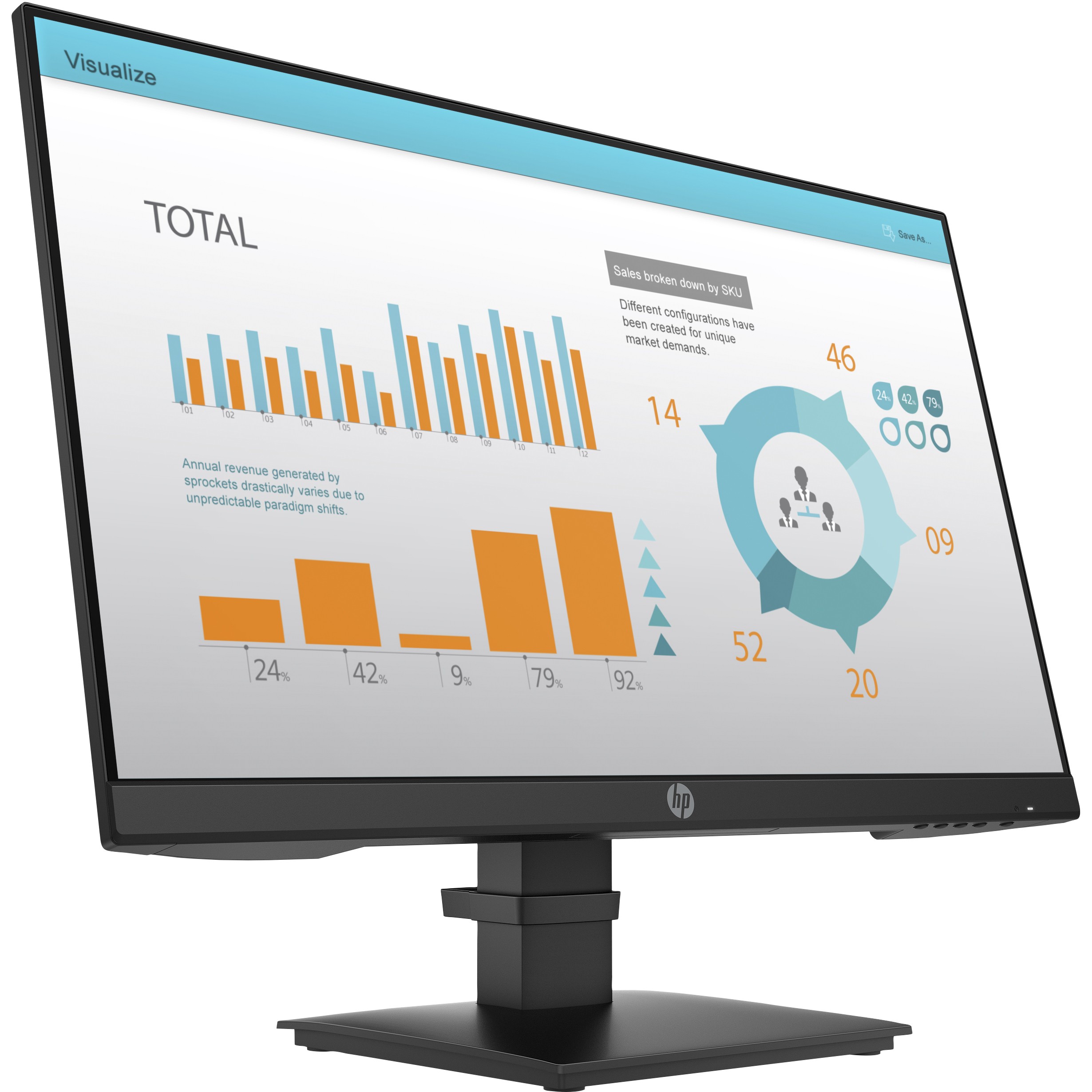 Monitor HP P24 G4 (60,5cm/23,8'', 1920x1080, 5ms, HDMI, DisplayPort, VGA, VESA)-2