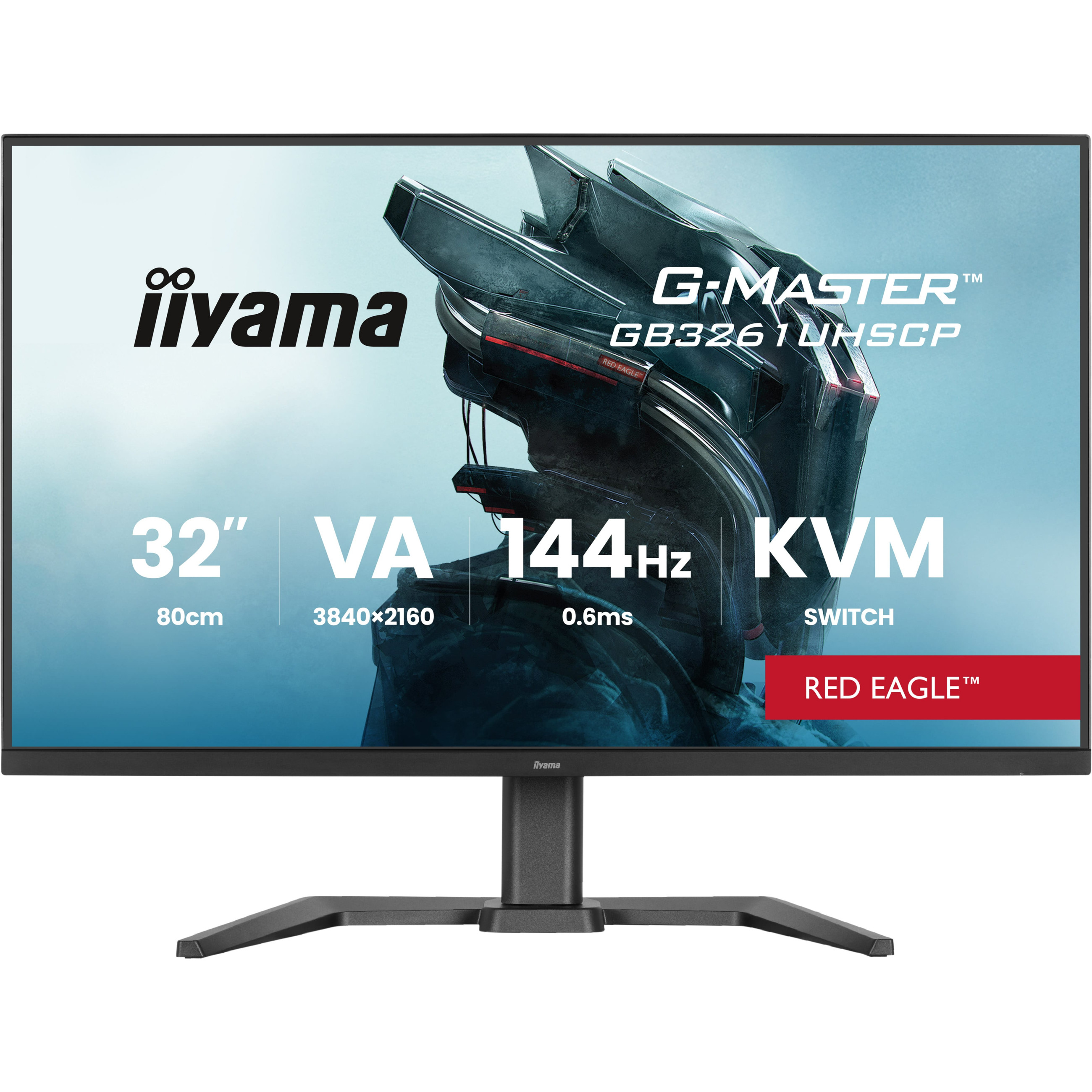Monitor IIYAMA G-MASTER GB3261UHSCP-B1 80,0 cm/31,5" (3840x2160) 169 VA 0,6ms 144Hz HDMI 2.1×2 DisplayPort 1.4 USB-C (95W) USB-Hub VESA Speaker Crna