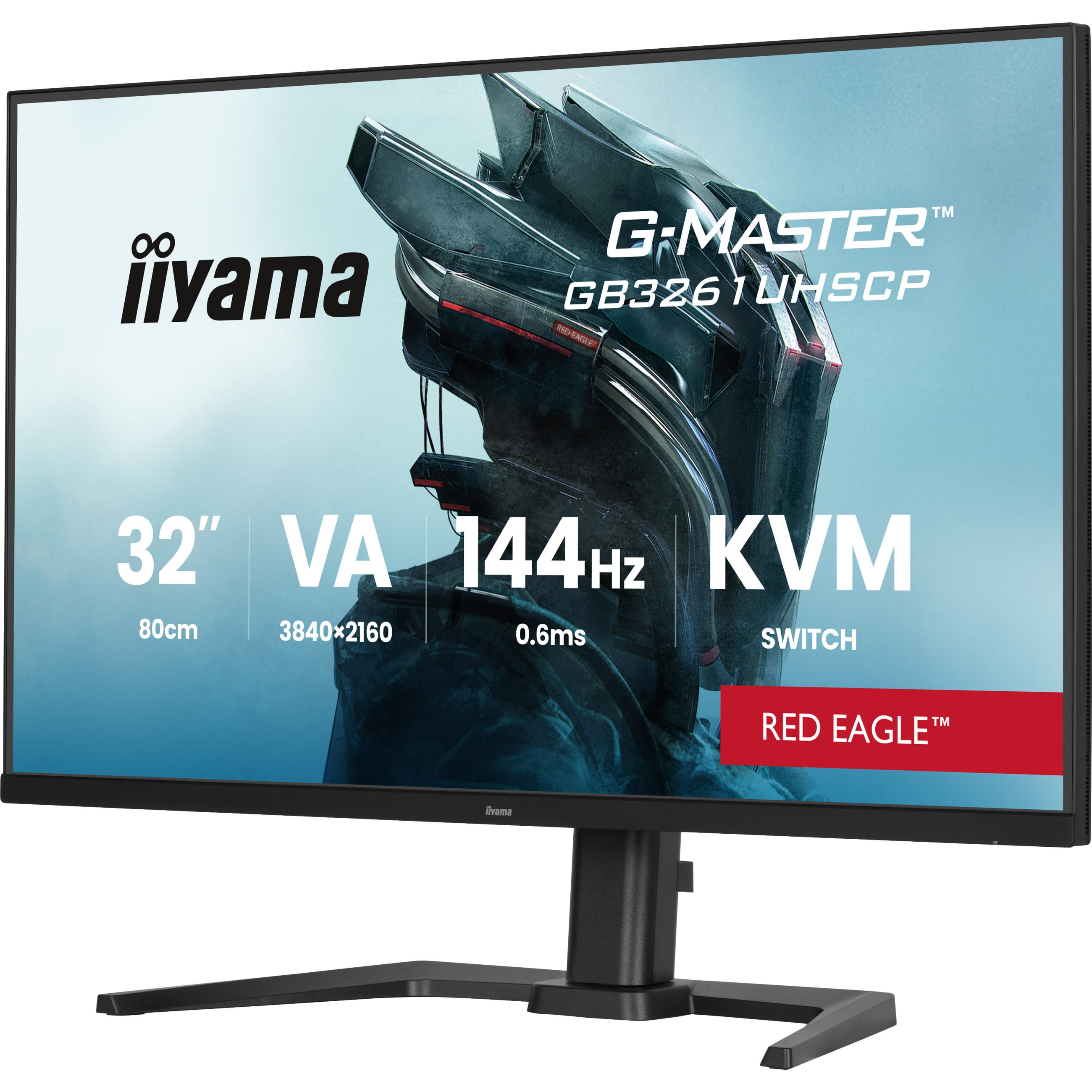Monitor IIYAMA G-MASTER GB3261UHSCP-B1 80,0 cm/31,5" (3840x2160) 169 VA 0,6ms 144Hz HDMI 2.1×2 DisplayPort 1.4 USB-C (95W) USB-Hub VESA Speaker Crna-1