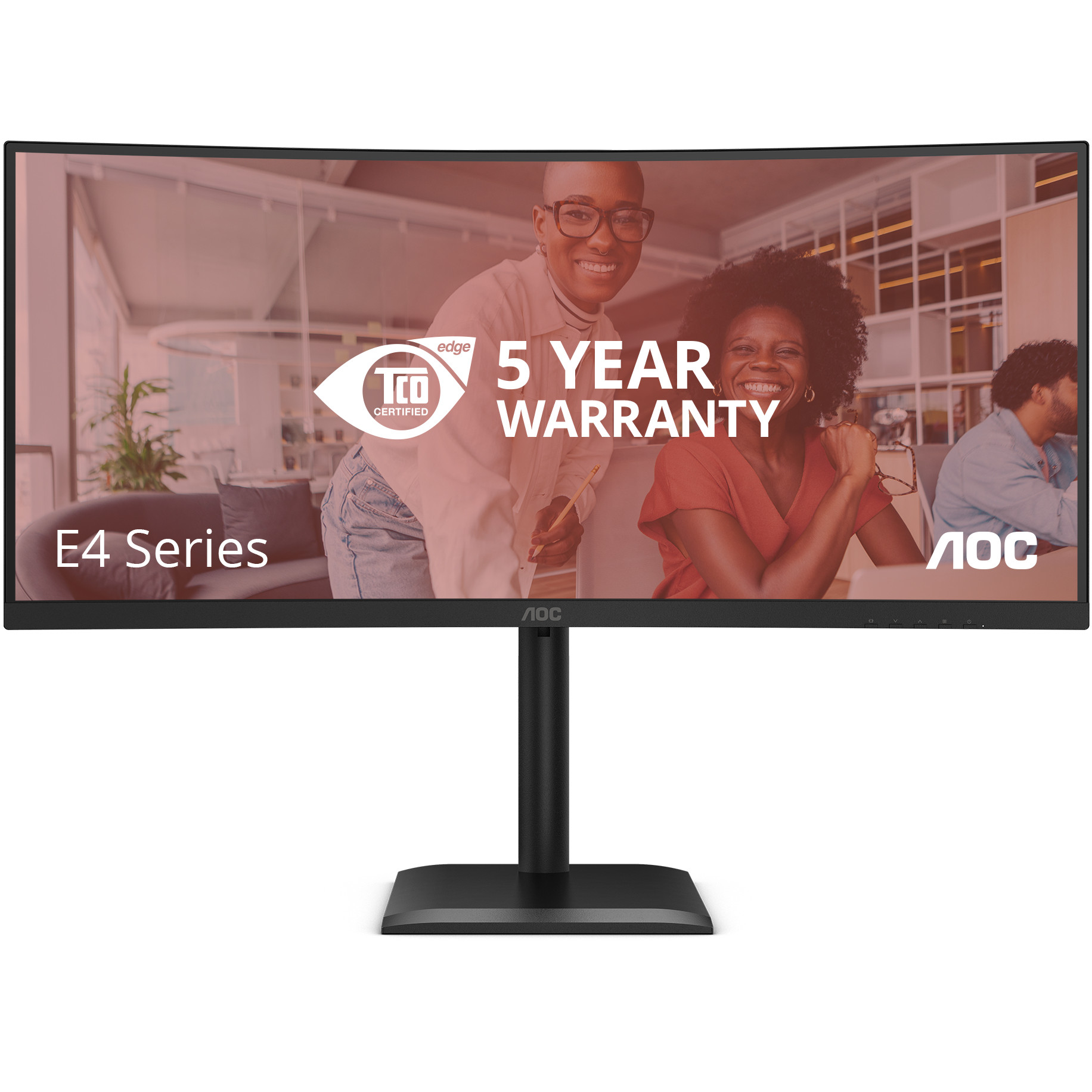 Monitor AOC CU34E4CV 34" (3440x1440, 100Hz, VA, 1ms, 2xHDMI, DP, USB-C, zakrivljen)-1