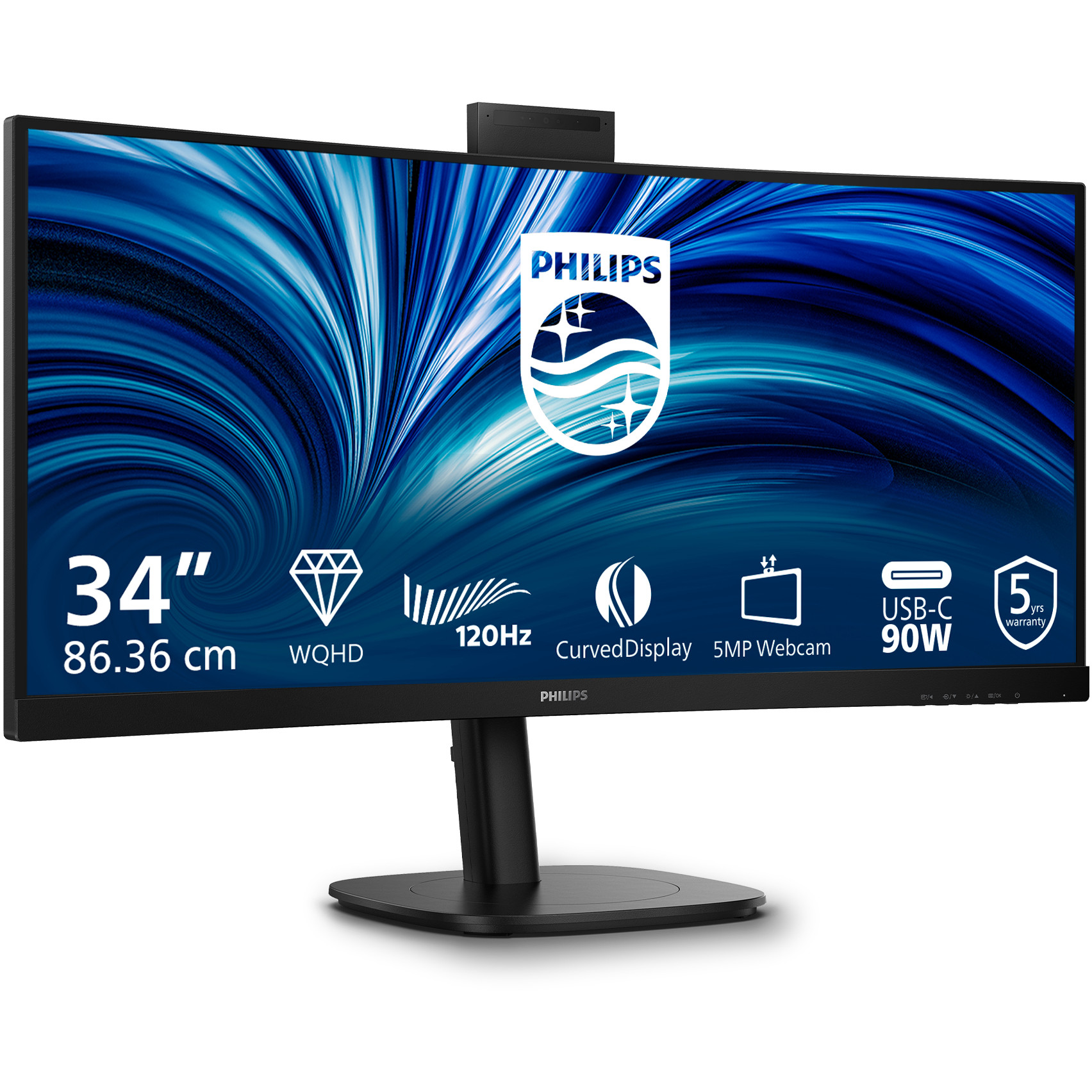 Monitor PHILIPS 34B2U3600CH 34,0" (3440x1440, 219, 2xHDMI, DP, USB-C)-1