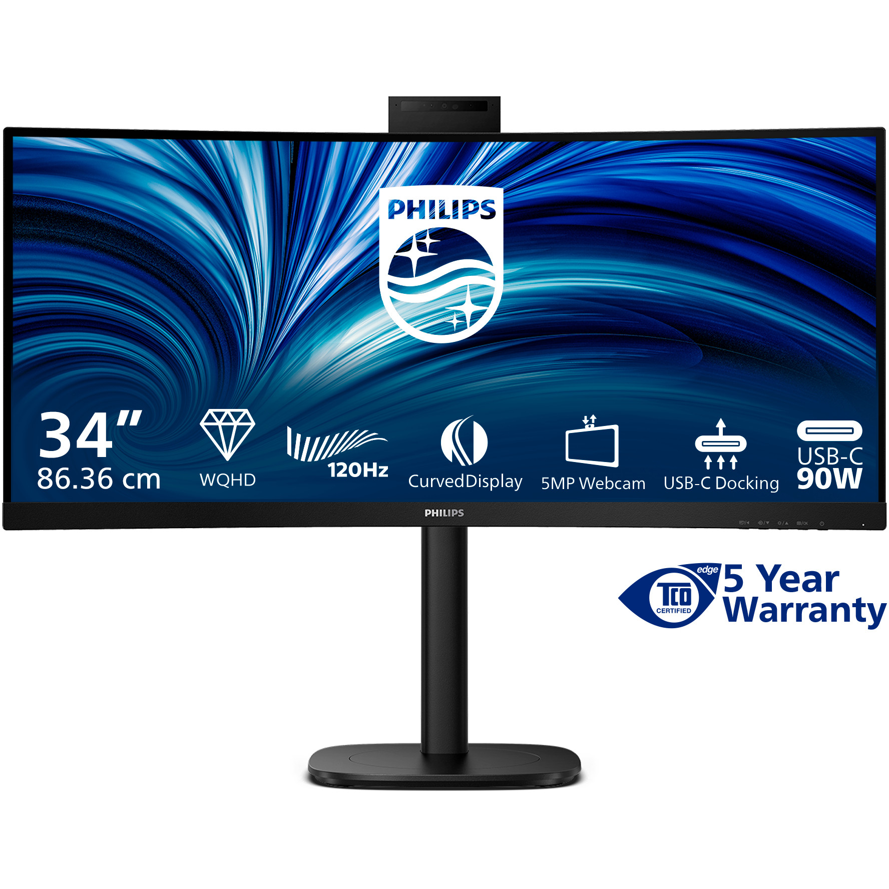 Monitor PHILIPS 34B2U3600CH 34,0" (3440x1440, 219, 2xHDMI, DP, USB-C)-5