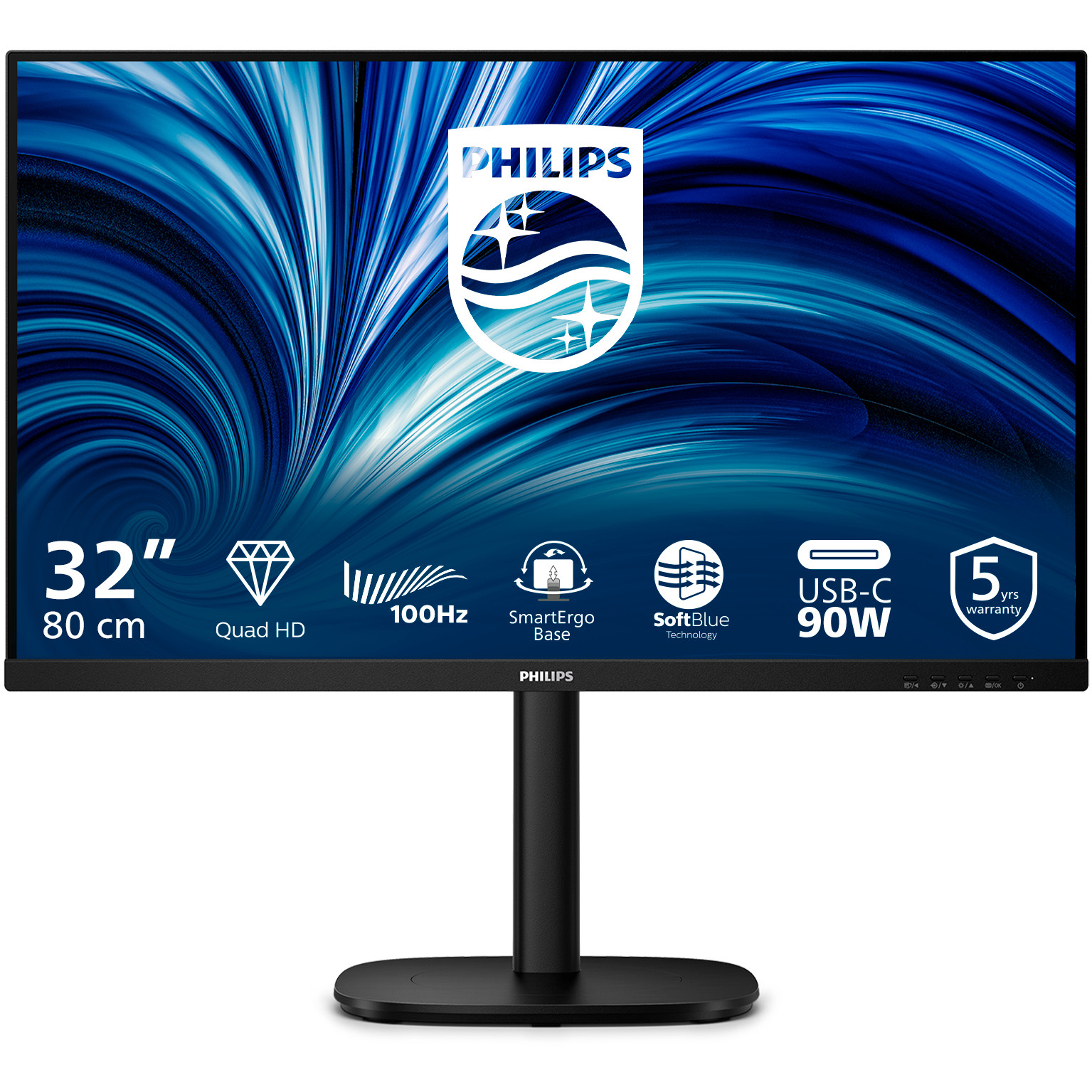 Monitor PHILIPS 32B2U3601/00 (32" 4K UHD, 3840x2160, IPS, 60Hz, 4ms, USB-C, HDMI, DisplayPort)-5