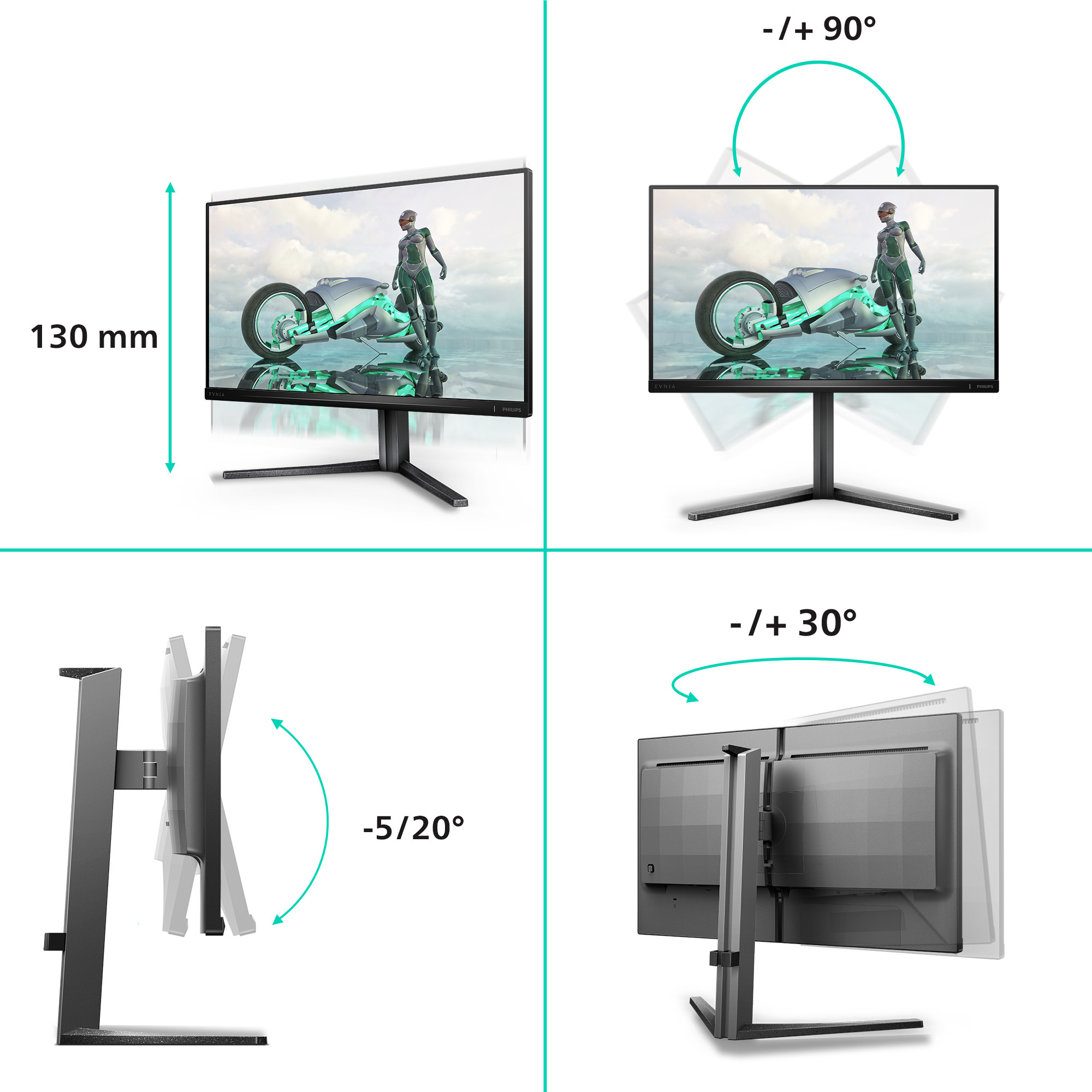 Monitor PHILIPS 25M2N3200U 00 (25 inča, 4K UHD, 60Hz, IPS, USB-C)-5