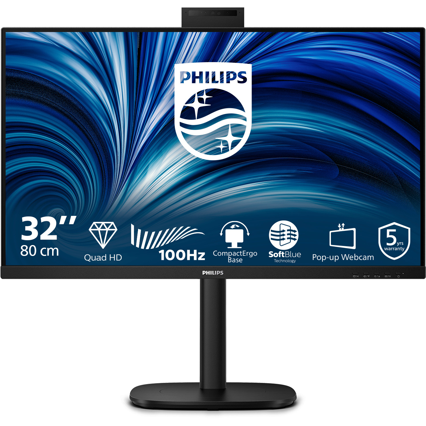 Monitor PHILIPS B-Line BLine 32B2U3601H 00 (32 inča, 2560x1440, IPS, 75Hz, USB-C, HDMI, DisplayPort)