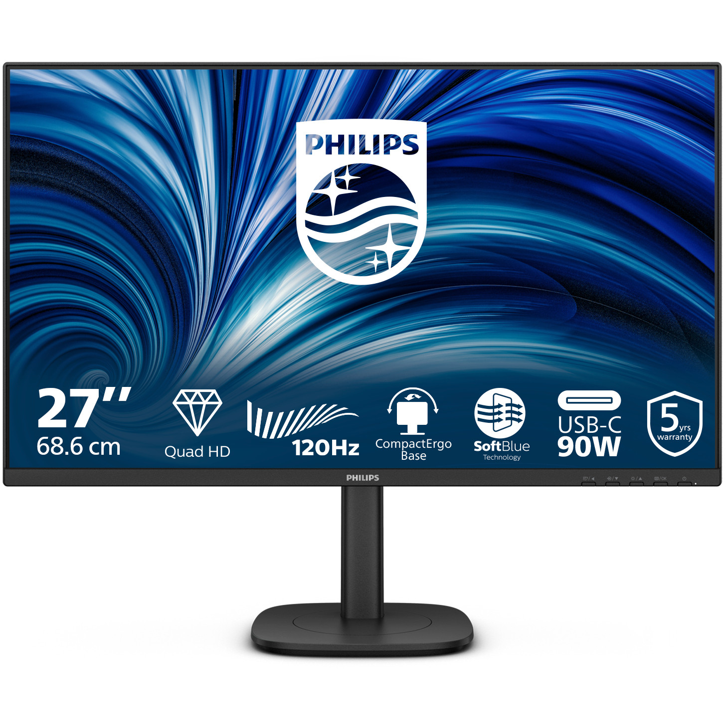 Monitor PHILIPS 27B2U3601 68.5cm (27.0") 1609 HDMI DP USB-C IPS-0