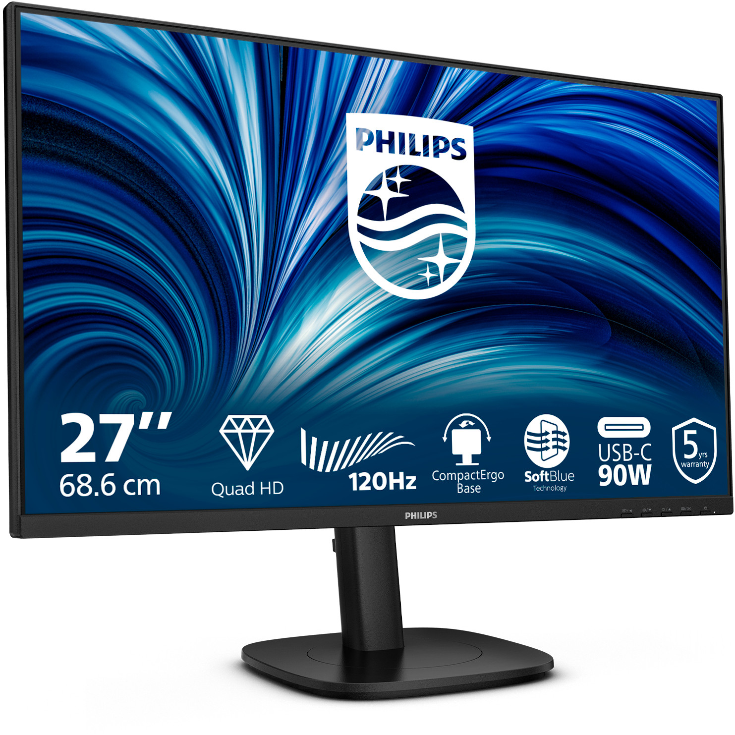 Monitor PHILIPS 27B2U3601 68.5cm (27.0") 1609 HDMI DP USB-C IPS-1