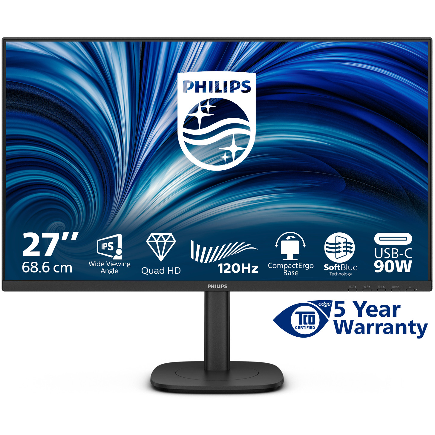 Monitor PHILIPS 27B2U3601 68.5cm (27.0") 1609 HDMI DP USB-C IPS-6