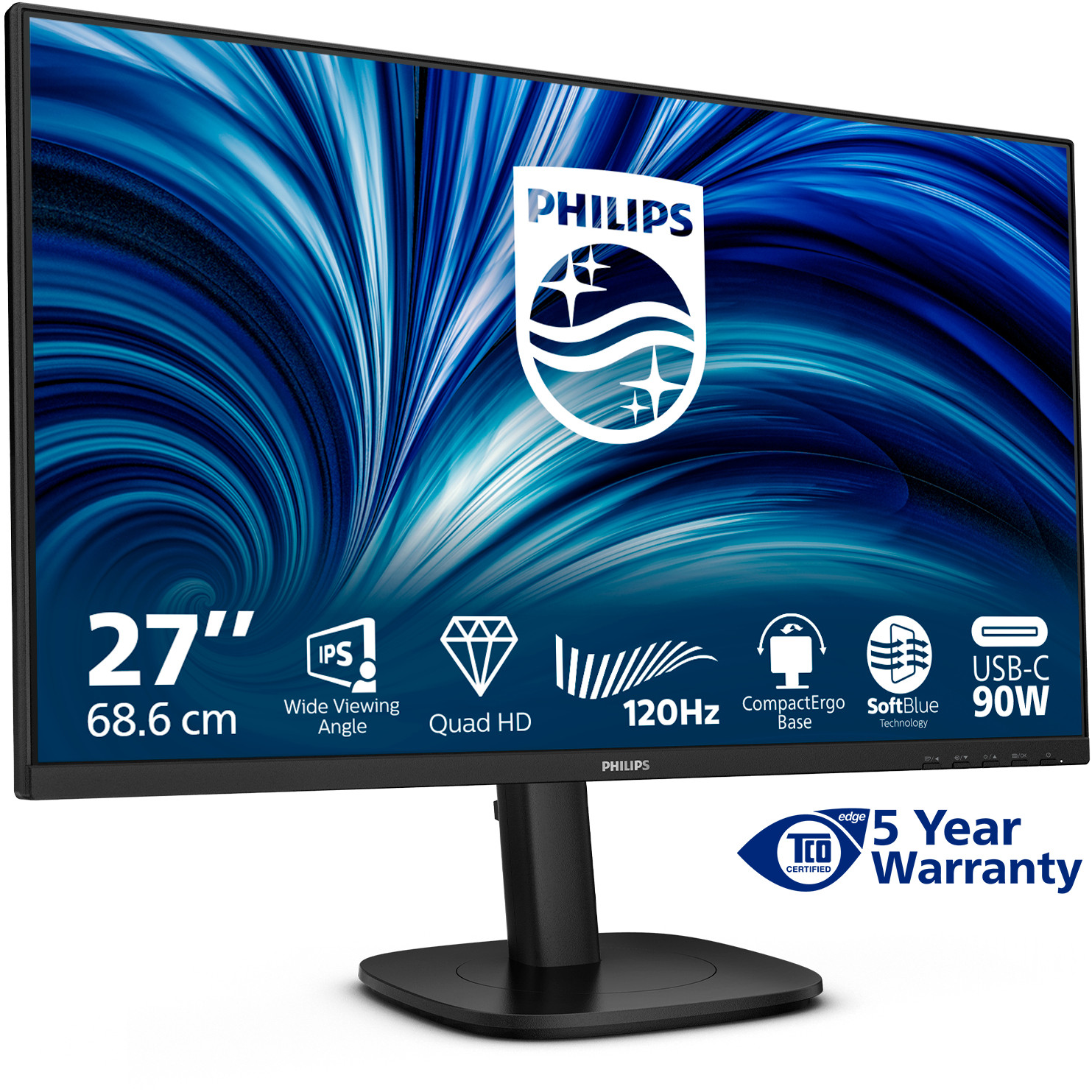 Monitor PHILIPS 27B2U3601 68.5cm (27.0") 1609 HDMI DP USB-C IPS-7