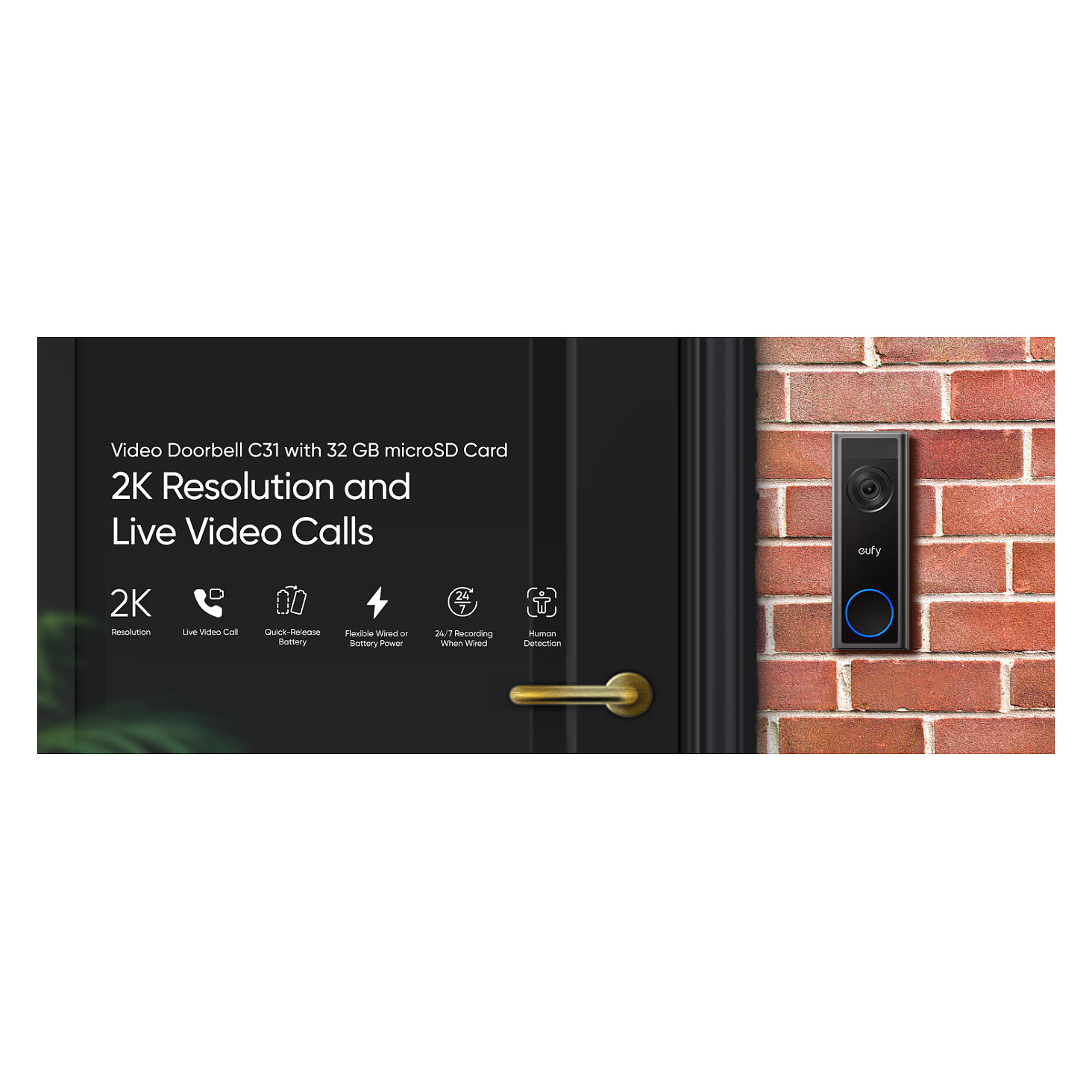 Video zvono ANKER Eufy Video Doorbell C31 - s kamerom, Wi-Fi-7