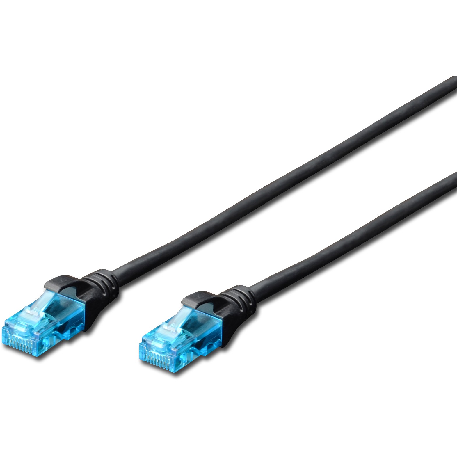 Kabel DIGITUS Patchkabel Cat5e U/UTP 2xRJ45 0,50m CCA schw Hebels-0