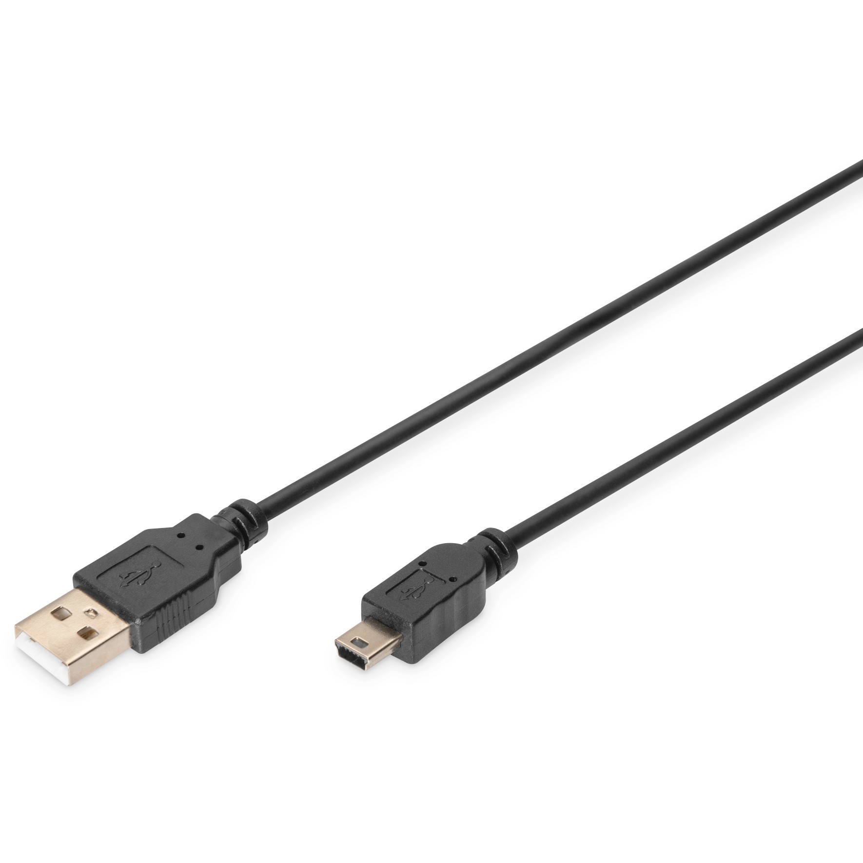 Kabel DIGITUS USB 2.0 Anschlusskabel Typ A -mini B St/St 3.0m, crna boja-0