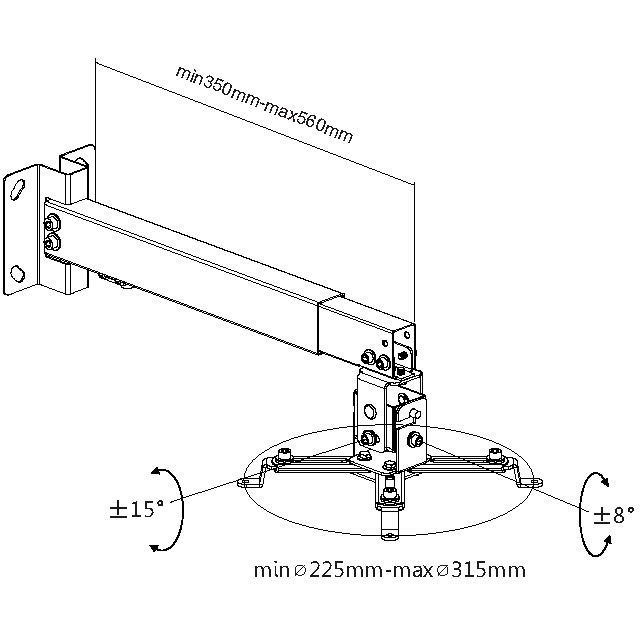 Držač za projektor EQUIP Beamer Deckenhalterung universal do 20kg-3
