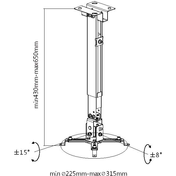 Držač za projektor EQUIP Beamer Deckenhalterung universal do 20kg-4