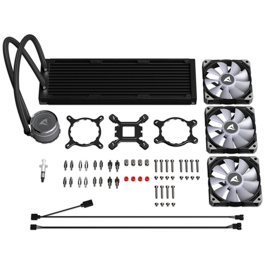 Hladnjak SHARKOON Wasserkühlung S90 RGB 3 Lüfter 360mm crna boja-6
