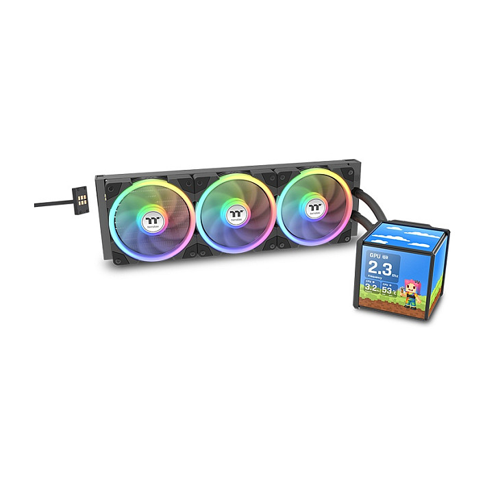 Vodeno hlađenje THERMALTAKE TH360 V2 Ultra ARGB Sync (360mm, 2.1" LCD, 3x 120mm ARGB ventilatora) crno-0