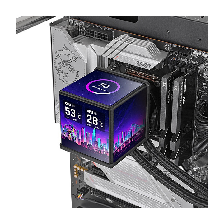 Vodeno hlađenje THERMALTAKE TH360 V2 Ultra ARGB Sync (360mm, 2.1" LCD, 3x 120mm ARGB ventilatora) crno-1