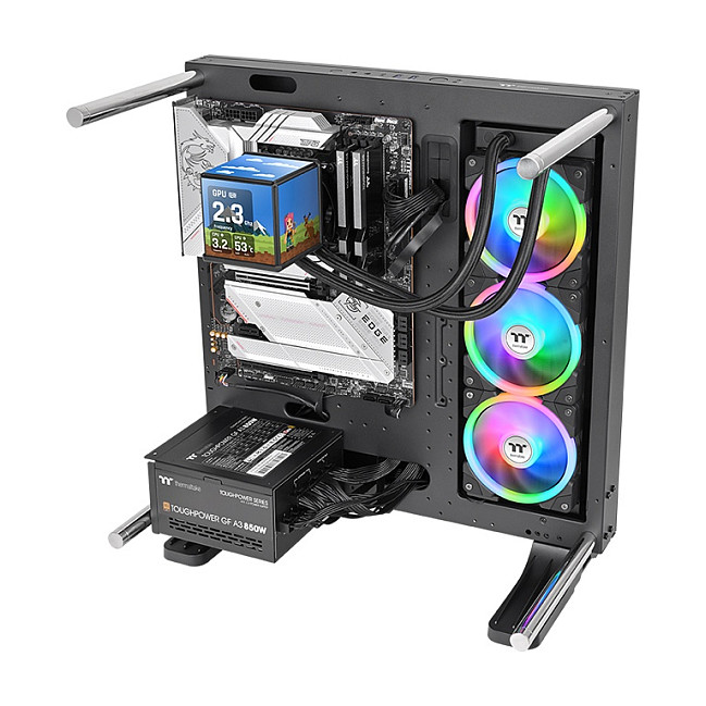 Vodeno hlađenje THERMALTAKE TH360 V2 Ultra ARGB Sync (360mm, 2.1" LCD, 3x 120mm ARGB ventilatora) crno-5