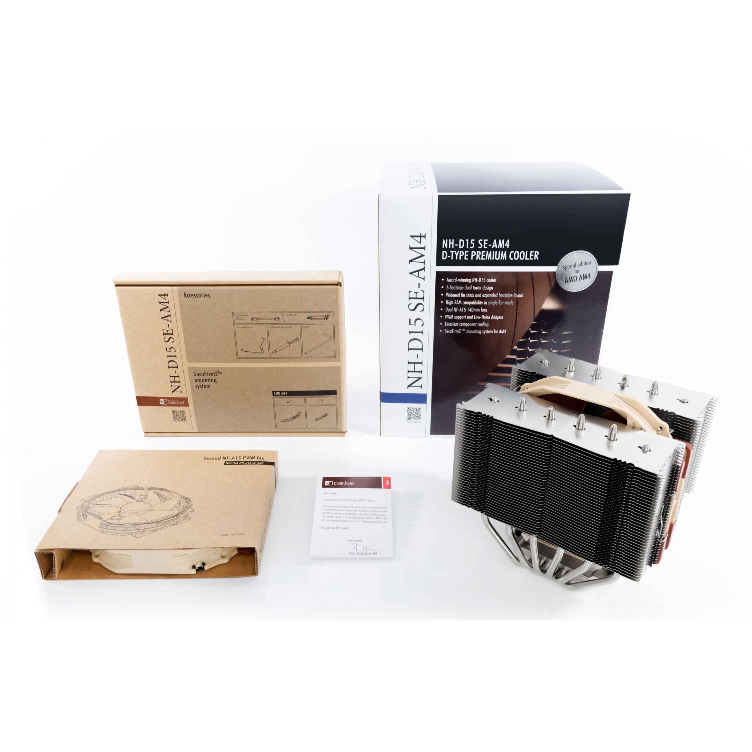 Hladnjak NOCTUA NH-D15 SE-AM4 (za AM4 socket, 140mm ventilatori, dual tower, 6 heatpipe)-3