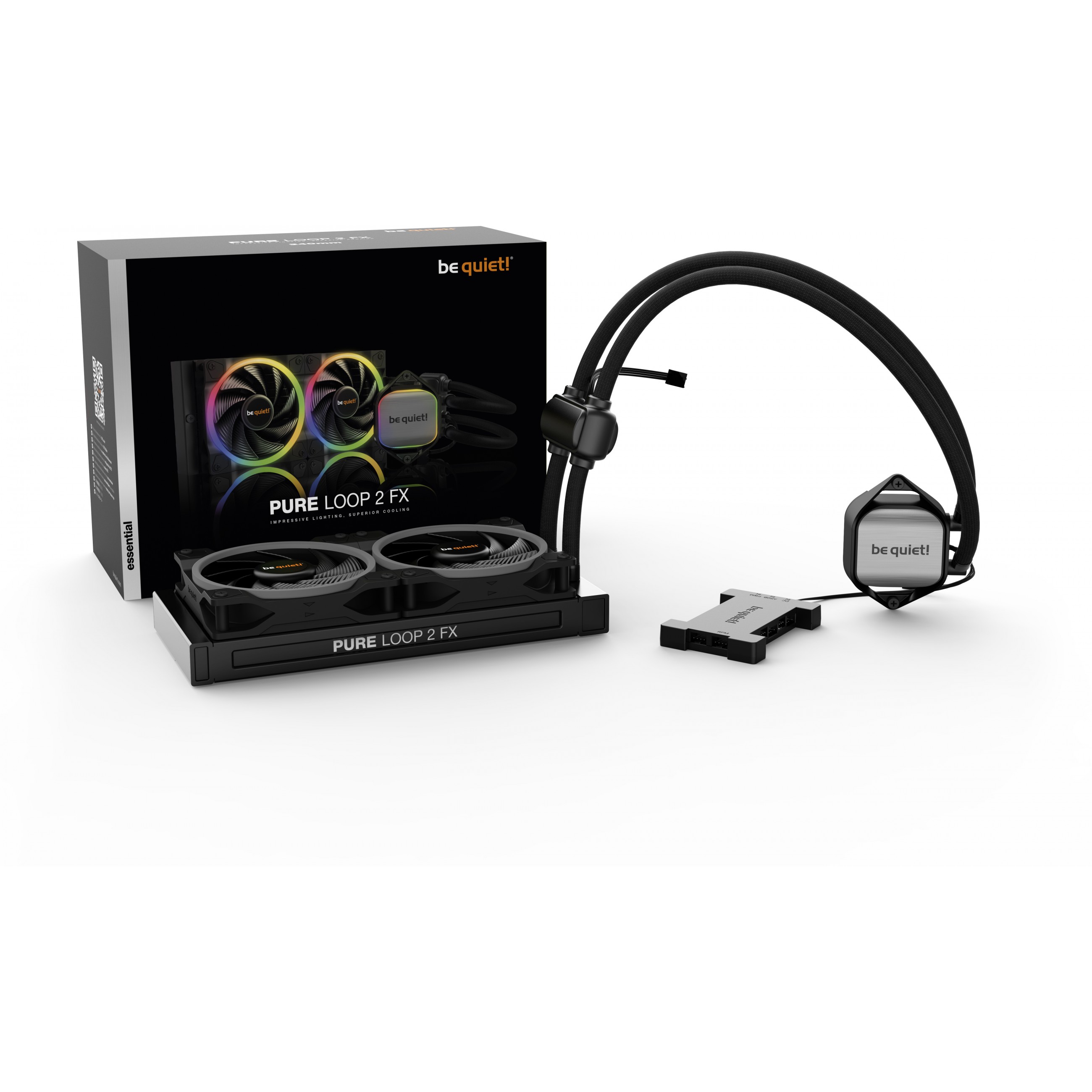K Cooler BE QUIET! Pure Loop 2 FX 240mm ARGB Water Cooler 2 x Light Wings 120mm PWM High Speed-3