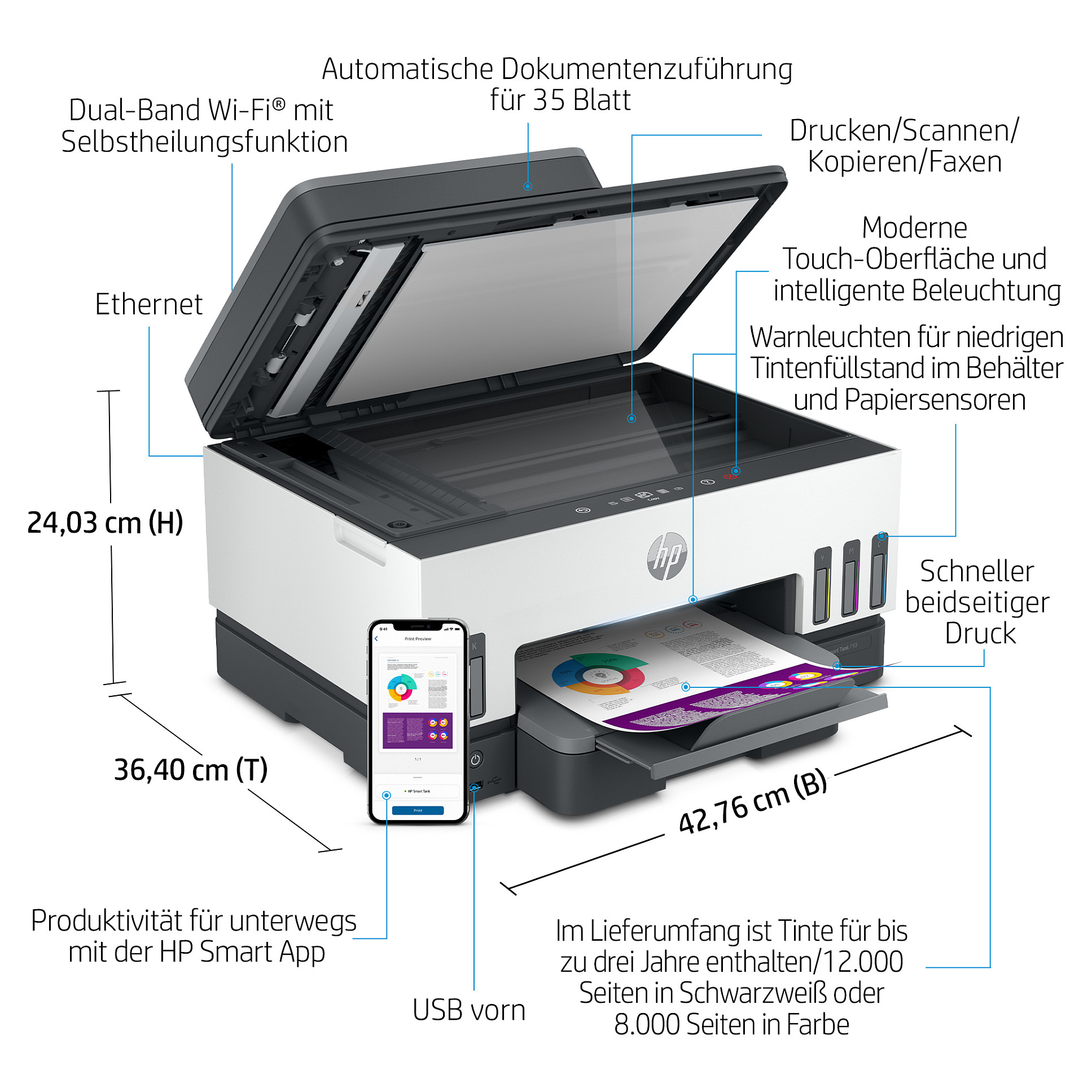 Multifunkcijski uređaj HP SMART TANK 7605 3in1 A4 WiFi Bluetooth ADF Duplex-12