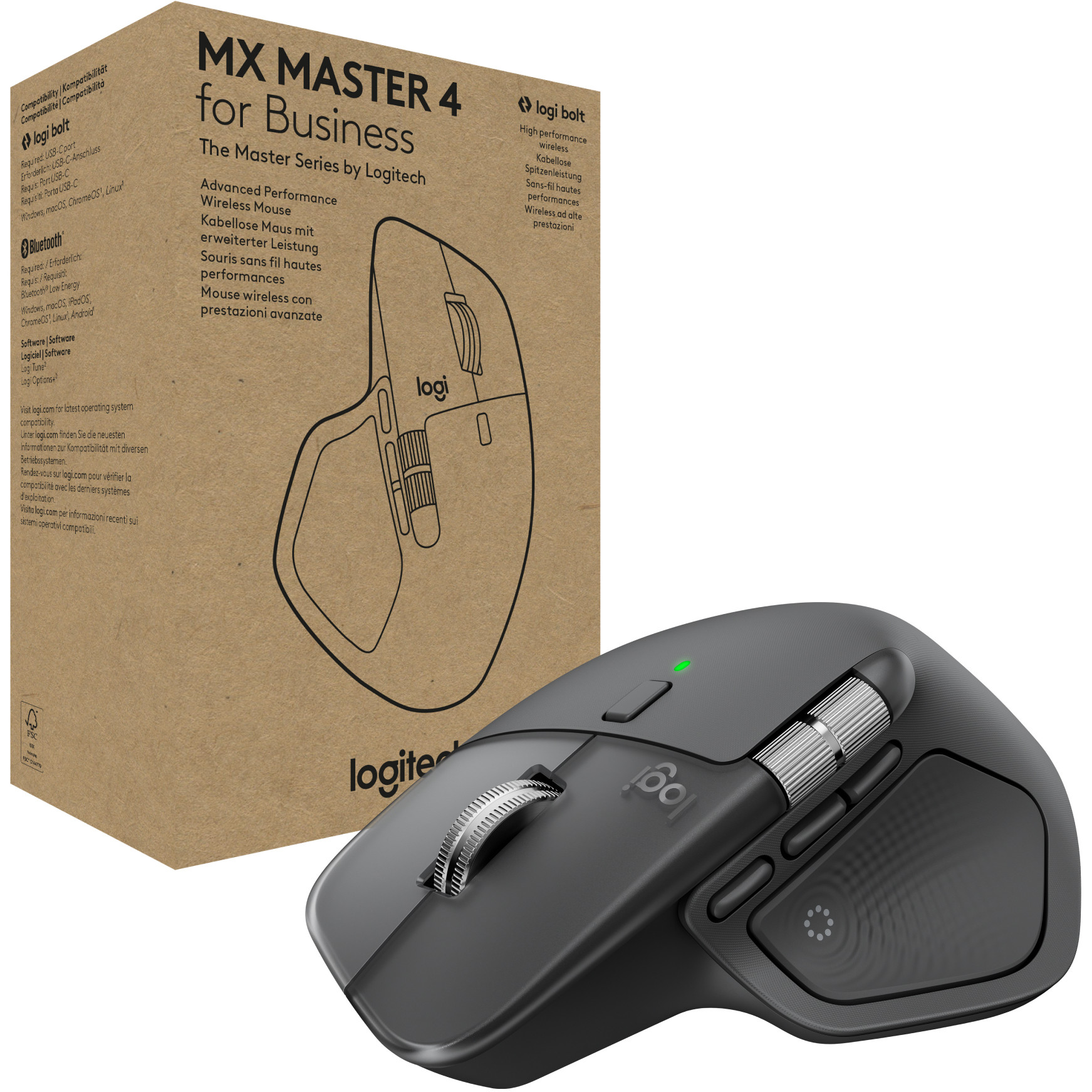 Miš LOGITECH MX Master 4 for Business, GRAPHITE, 2.4GHZ/BT-0